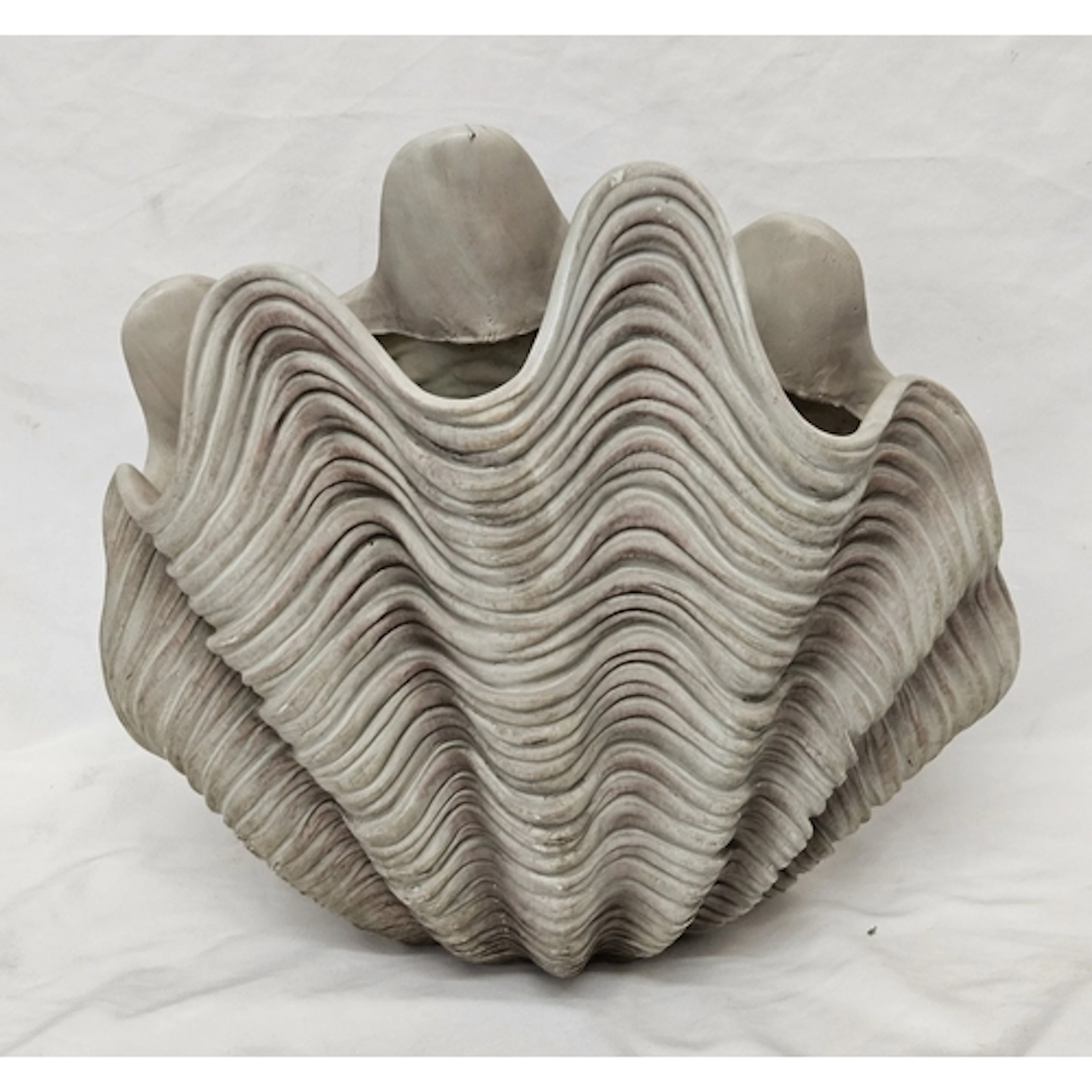 Large Clam Shell Shaped Vase, 40cm W x 38cm H