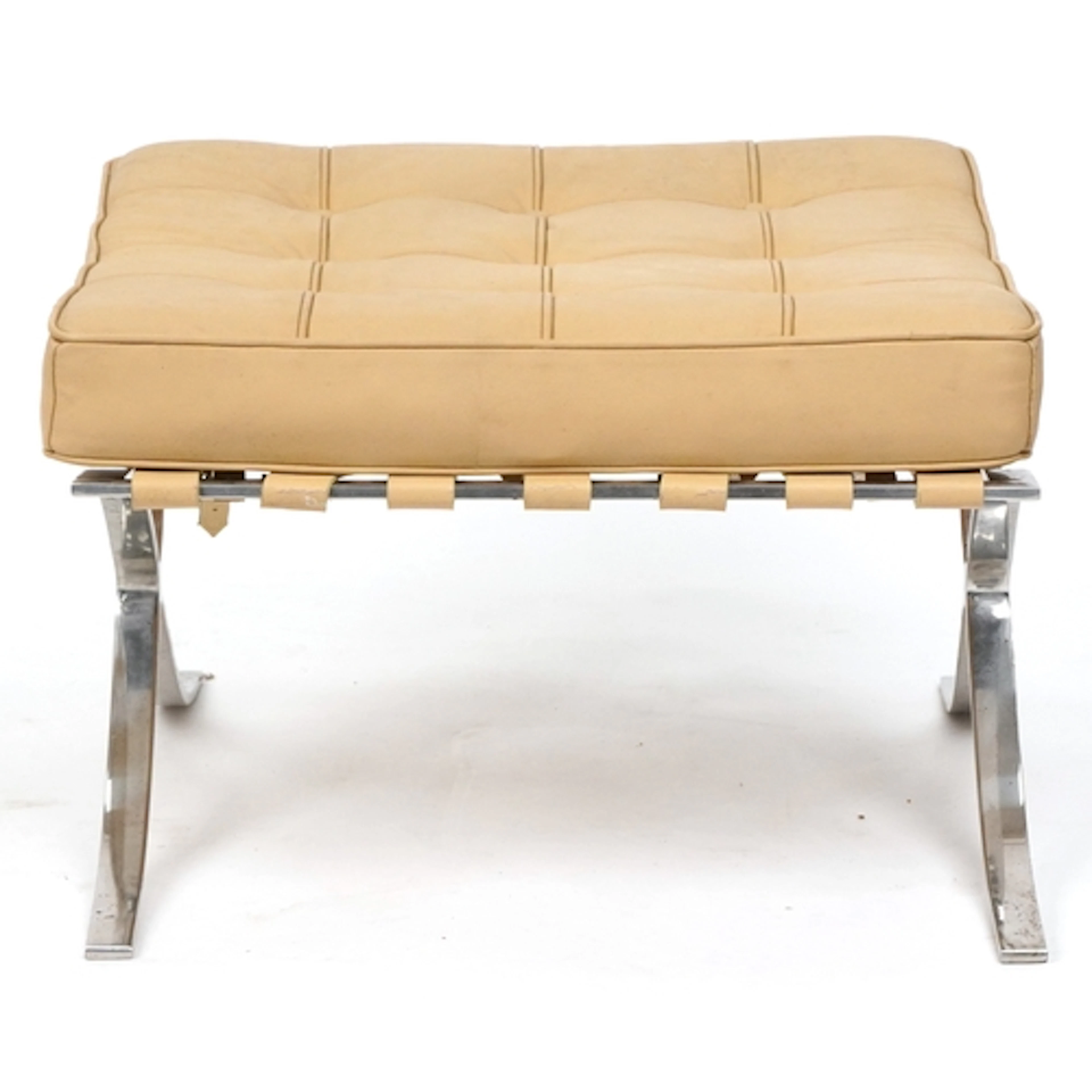 A mid 20th century 'Barcelona' stool after a design by Ludwi...