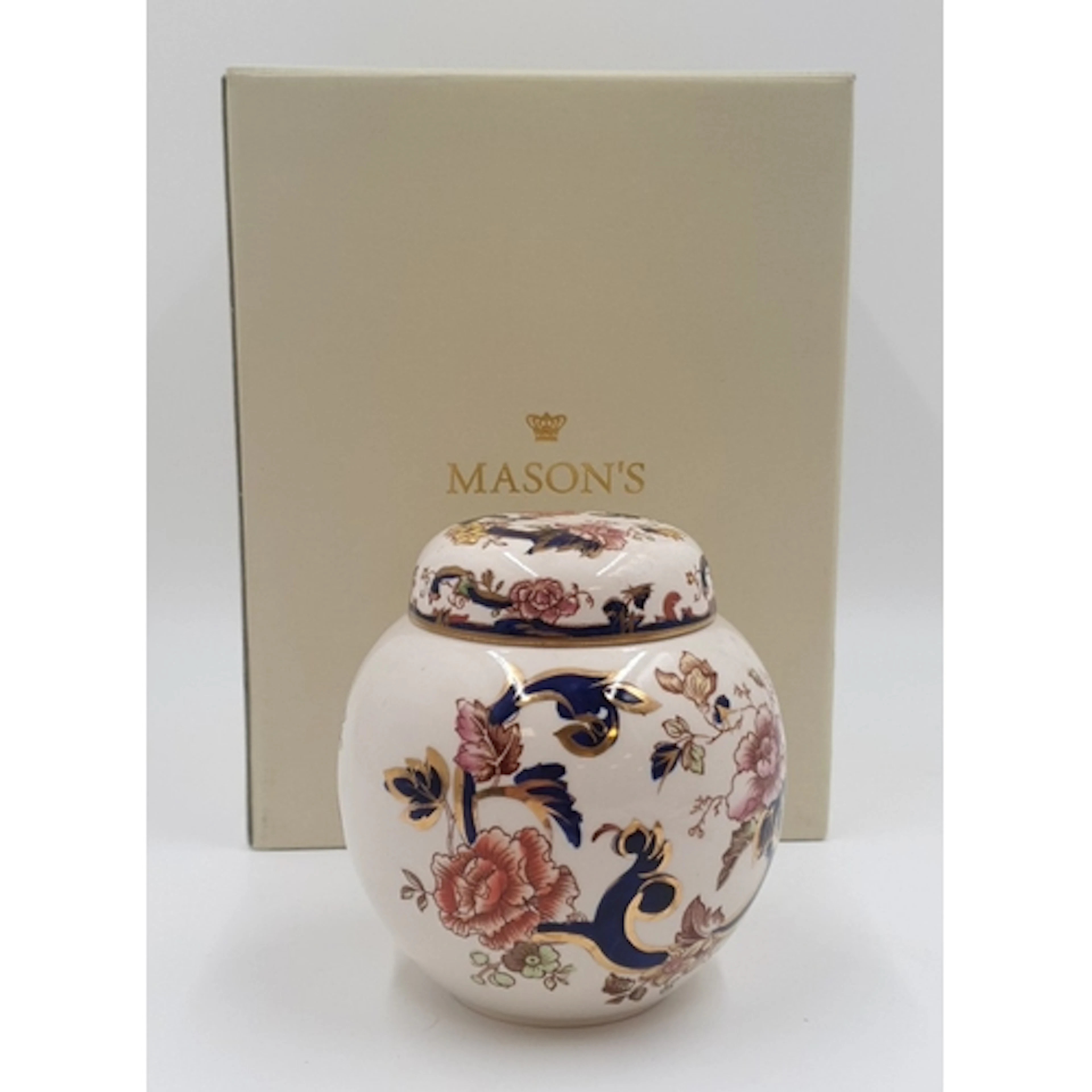 Mason's Blue Mandalay covered ginger jar, printed and hand p...