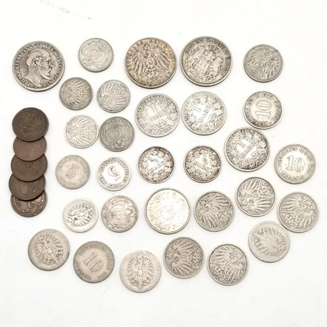 Qty of Germany coins inc 1876 Mecklenburg-Schwerin Frederick...