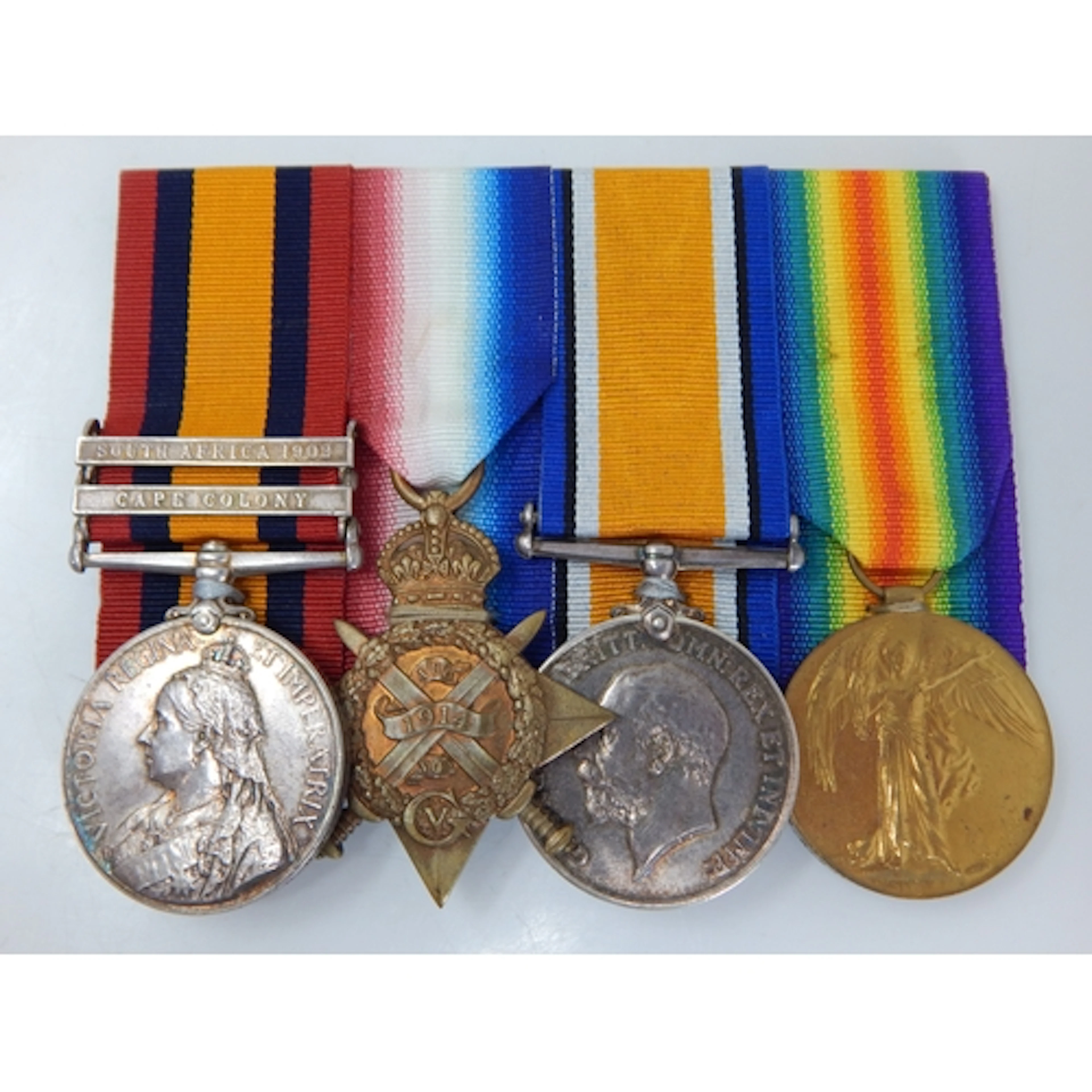 Boer War Q.S.A Medal with Clasps for Cape Colony & 1902 + WW...