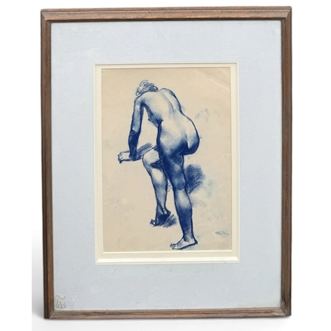 WILLIAM DRING (1904-1990): BLUE NUDE II 36cm x 25cm Framed a...