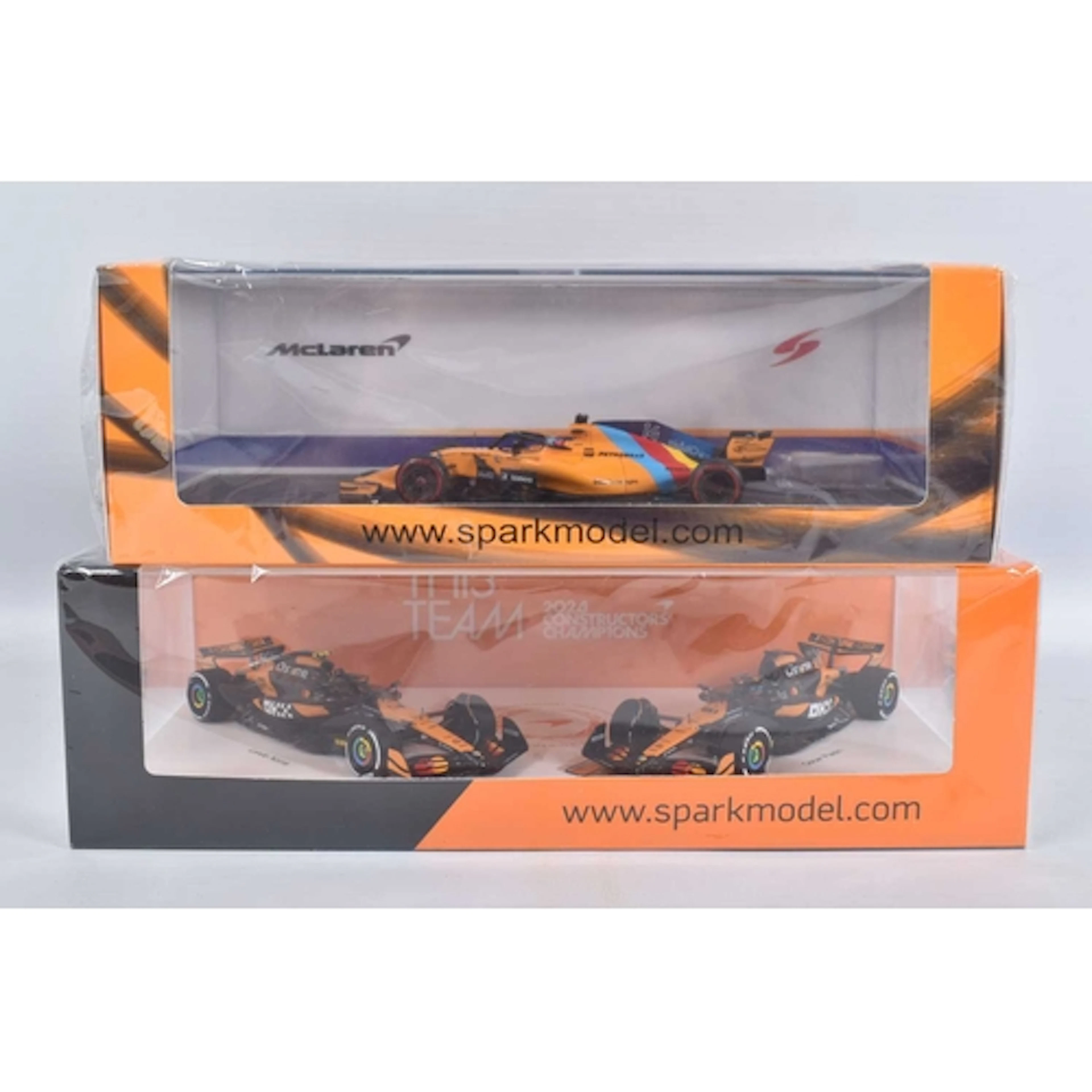 TWO BOXED MINIMAX SPARK DIECAST MCLAREN FORMULA 1 CONSTURCTO...