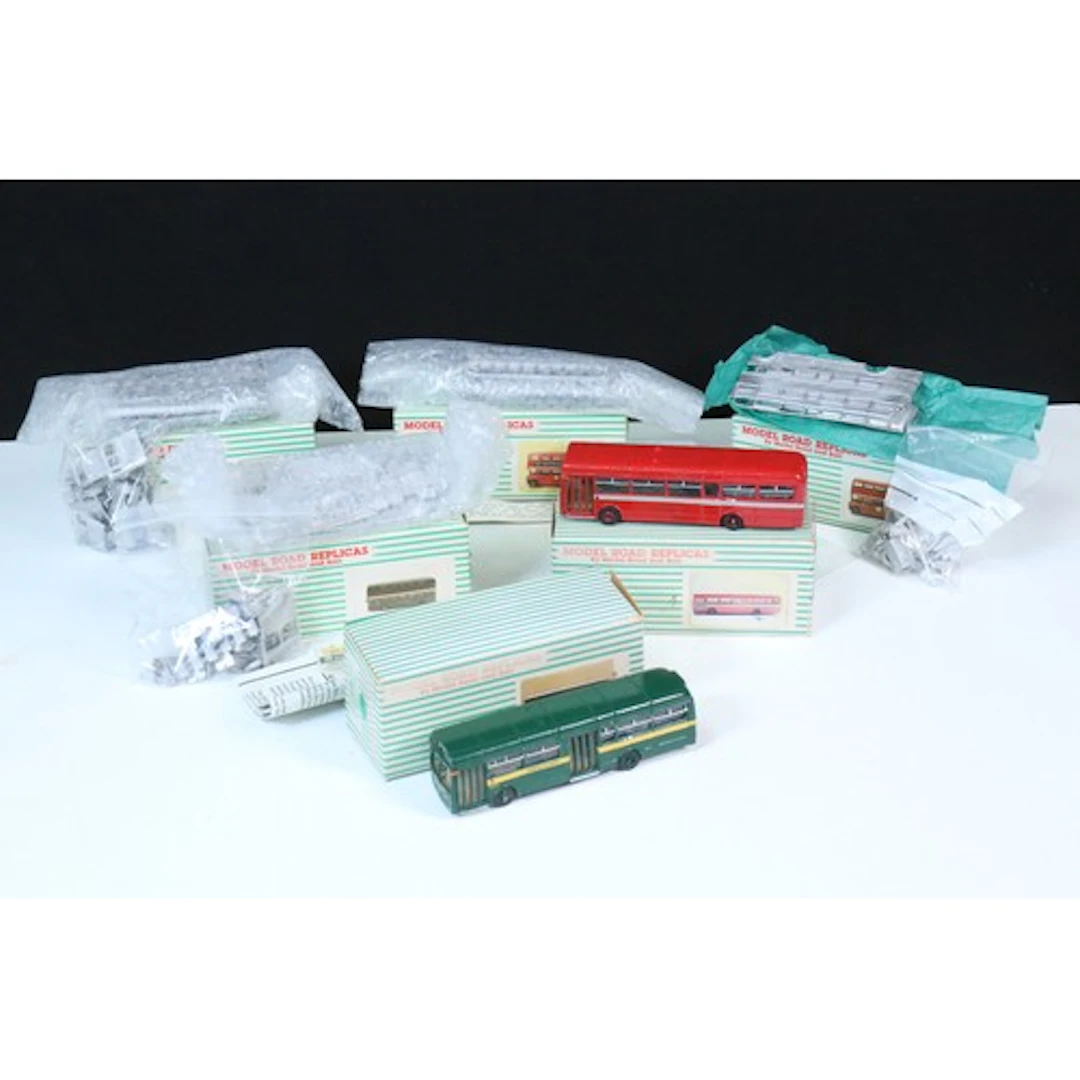 Six boxed Model Road Replicas by Model Road and Rail white m...