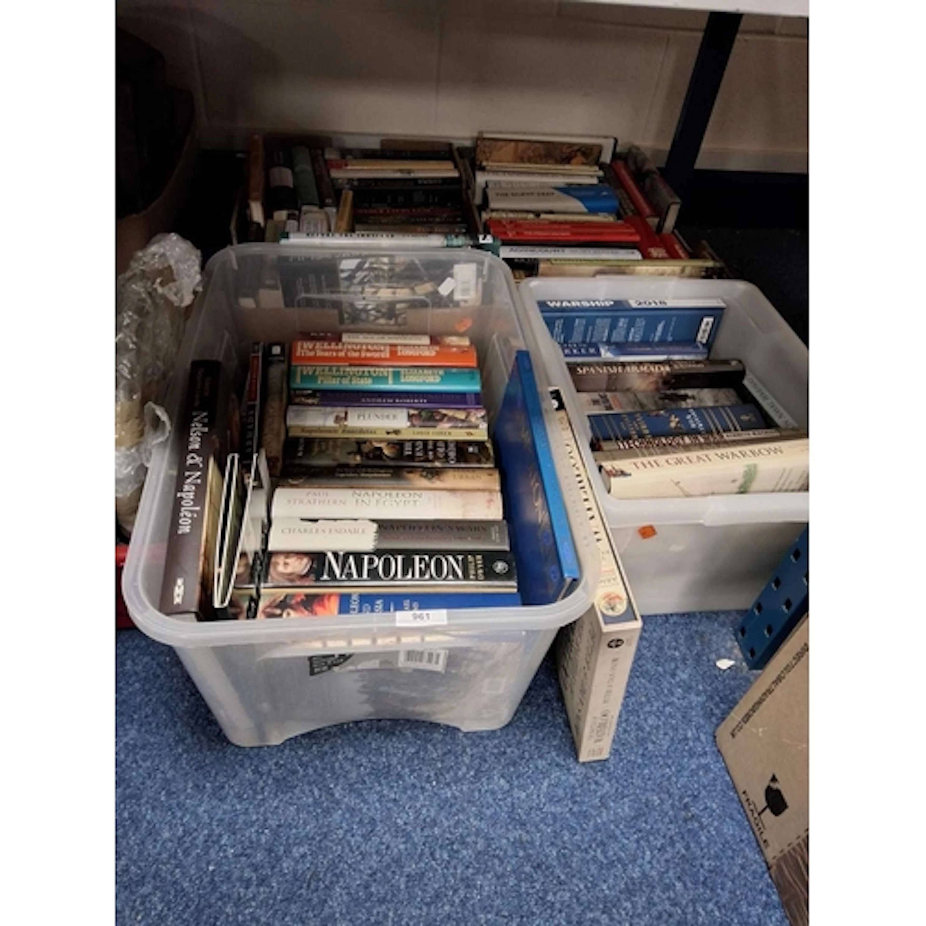 FOUR BOXES OF BOOKS ON THE HISTORY OF WARFARE to include boo...