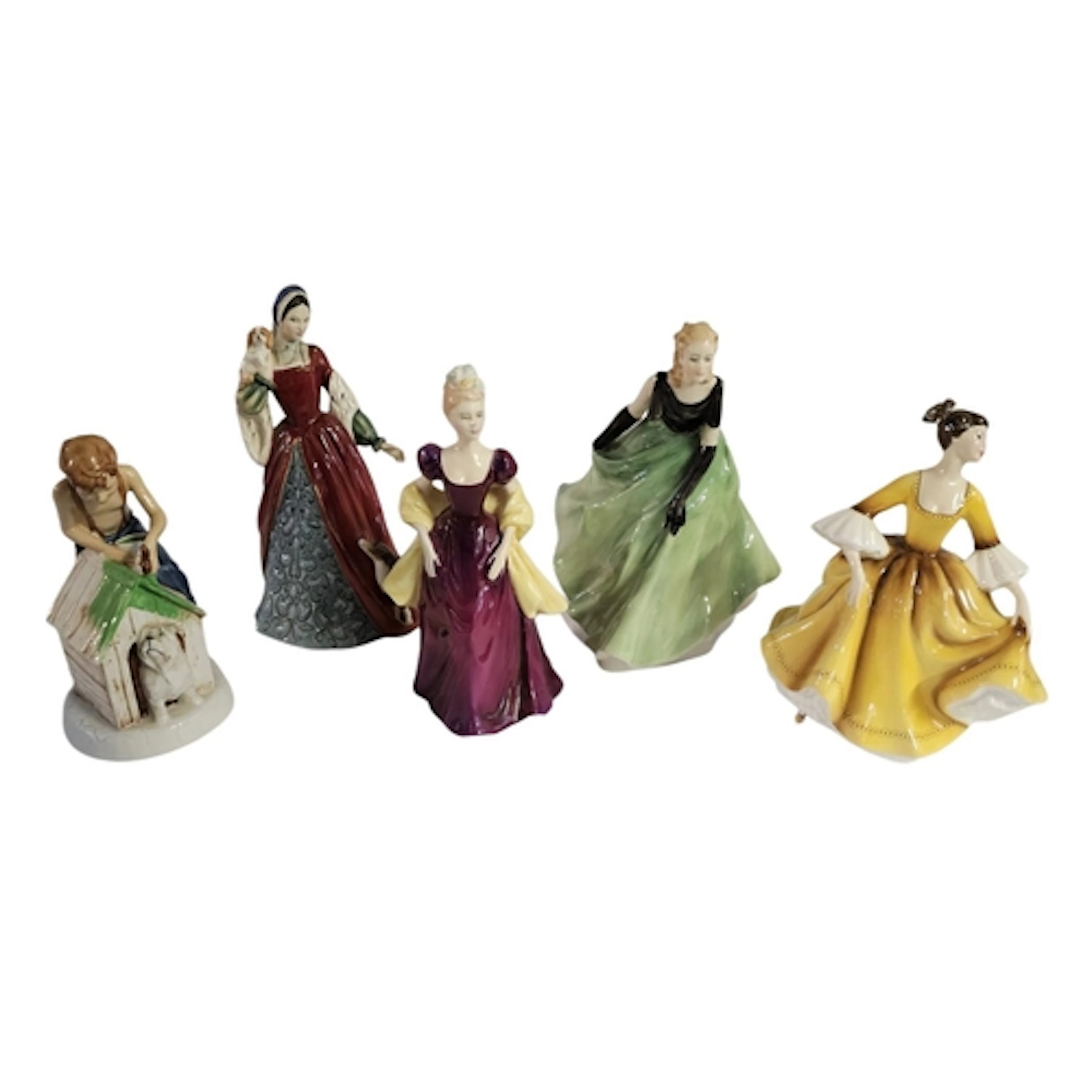 ROYAL DOULTON, A COLLECTION OF FIVE PORCELAIN FIGURINES To i...