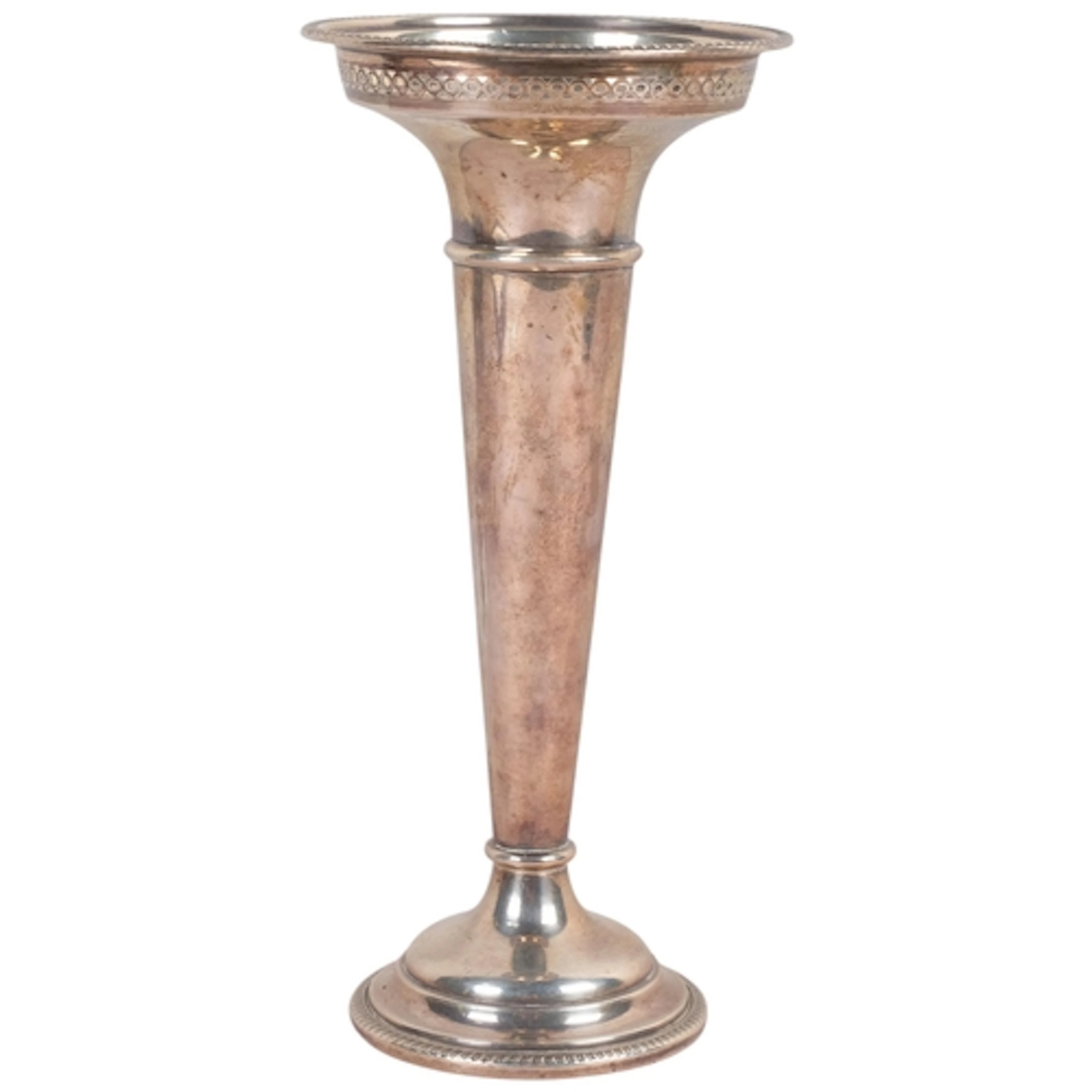 A George V silver trumpet vase, indistinct maker, Sheffield ...