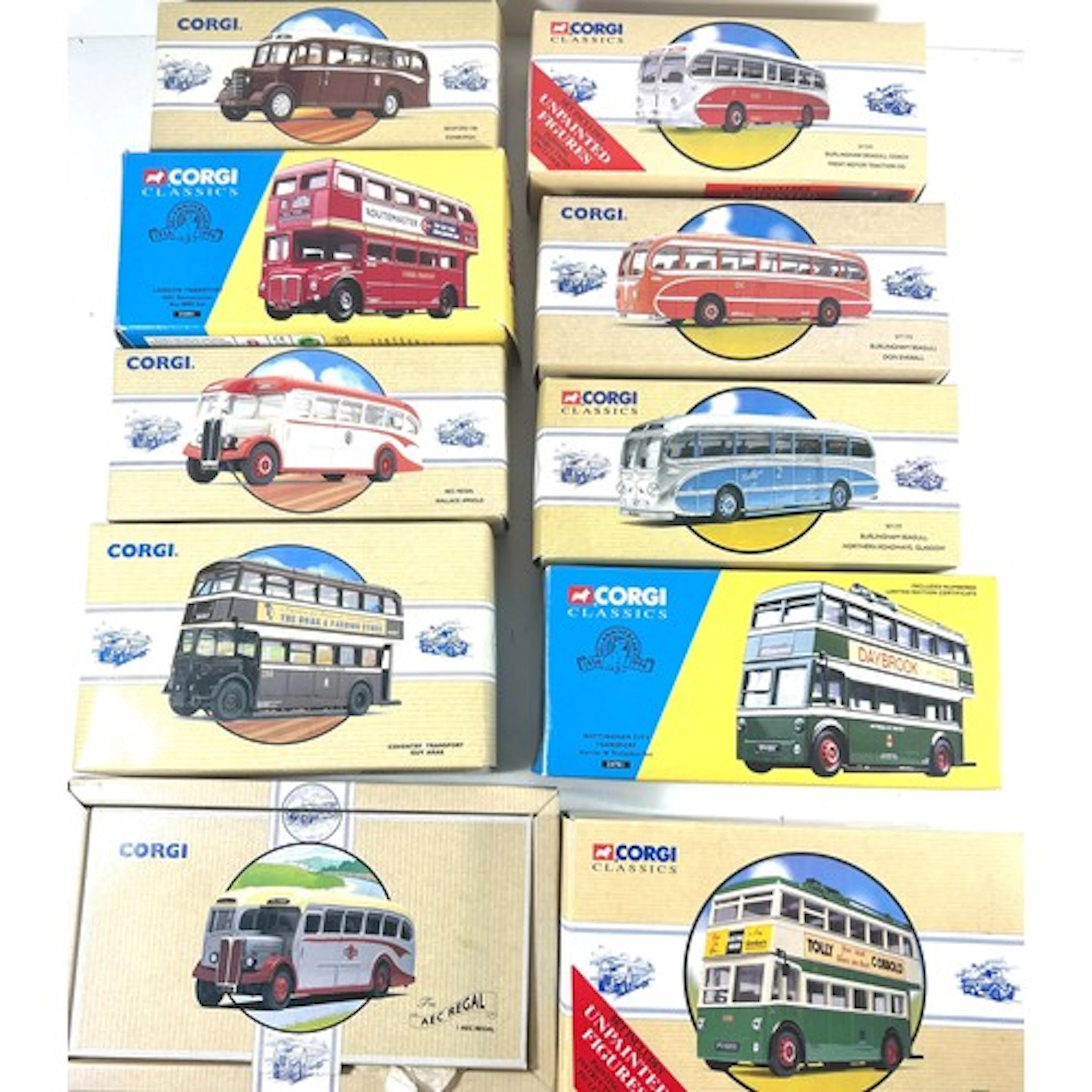 14 Corgi Classics. Including 2x Karrier W Trolleybus, Ipswic...