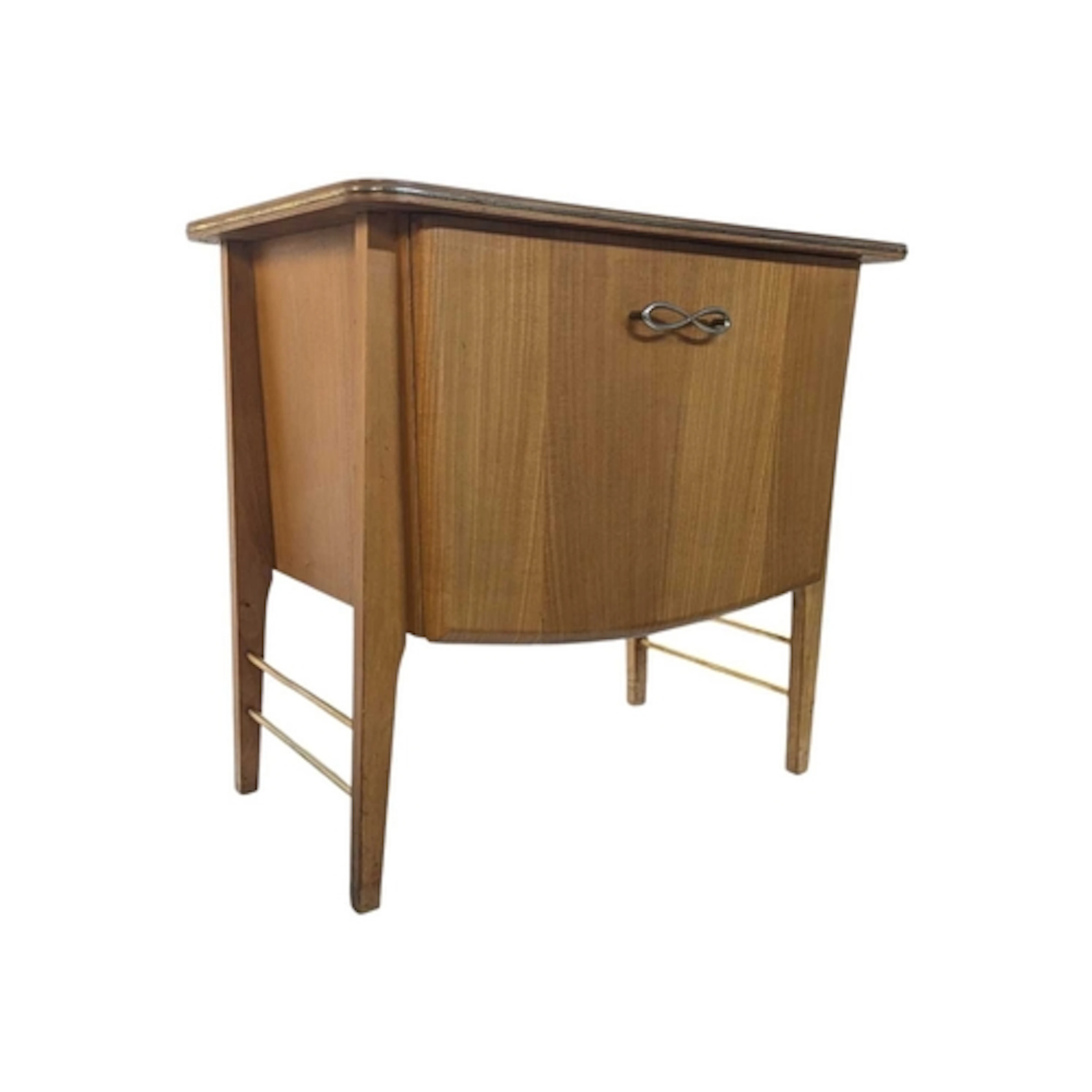 British Modern Design - Mid centruy teak vinyl cabinet. Rect...
