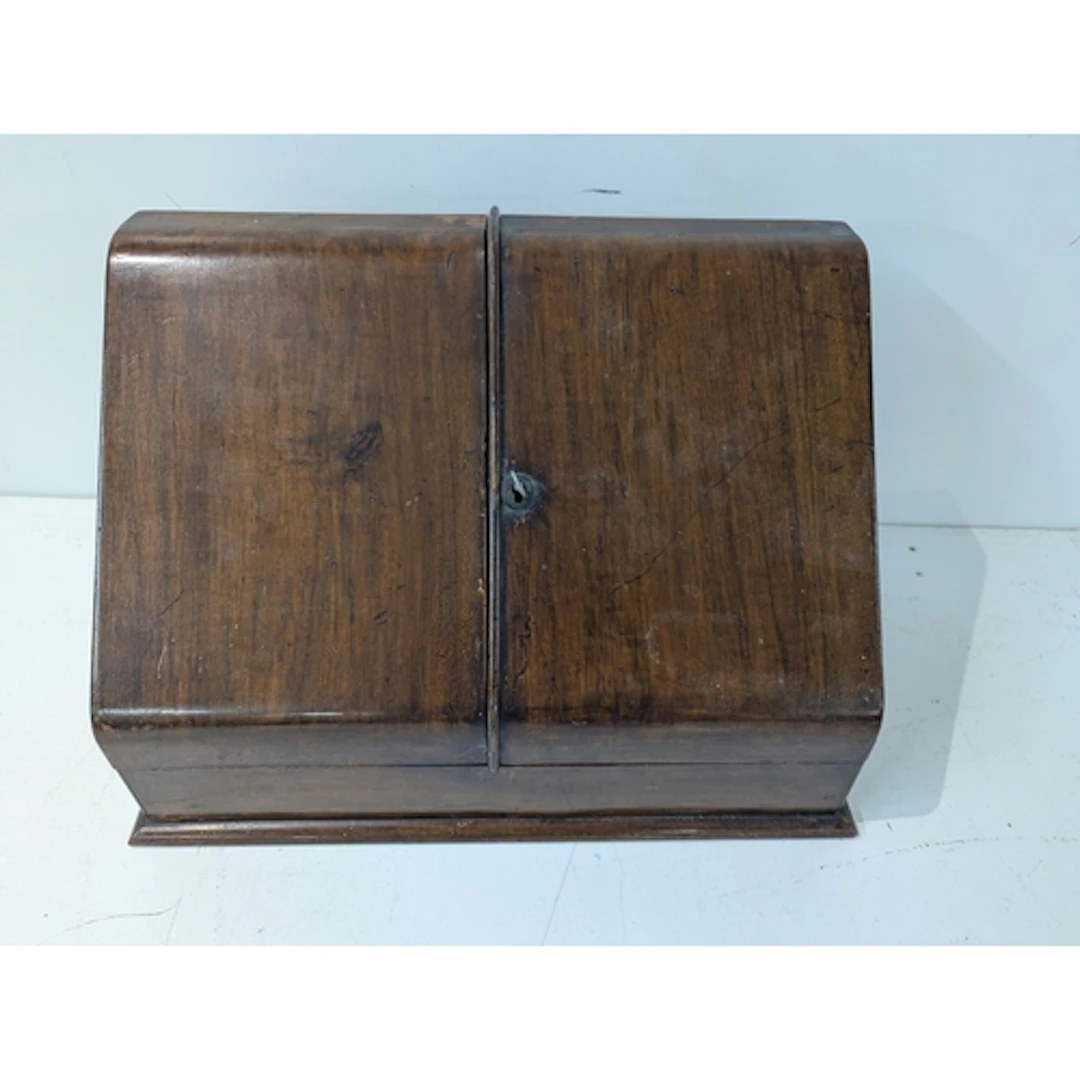 An early/mid Victorian mahogany stationery cabinet/letter ra...