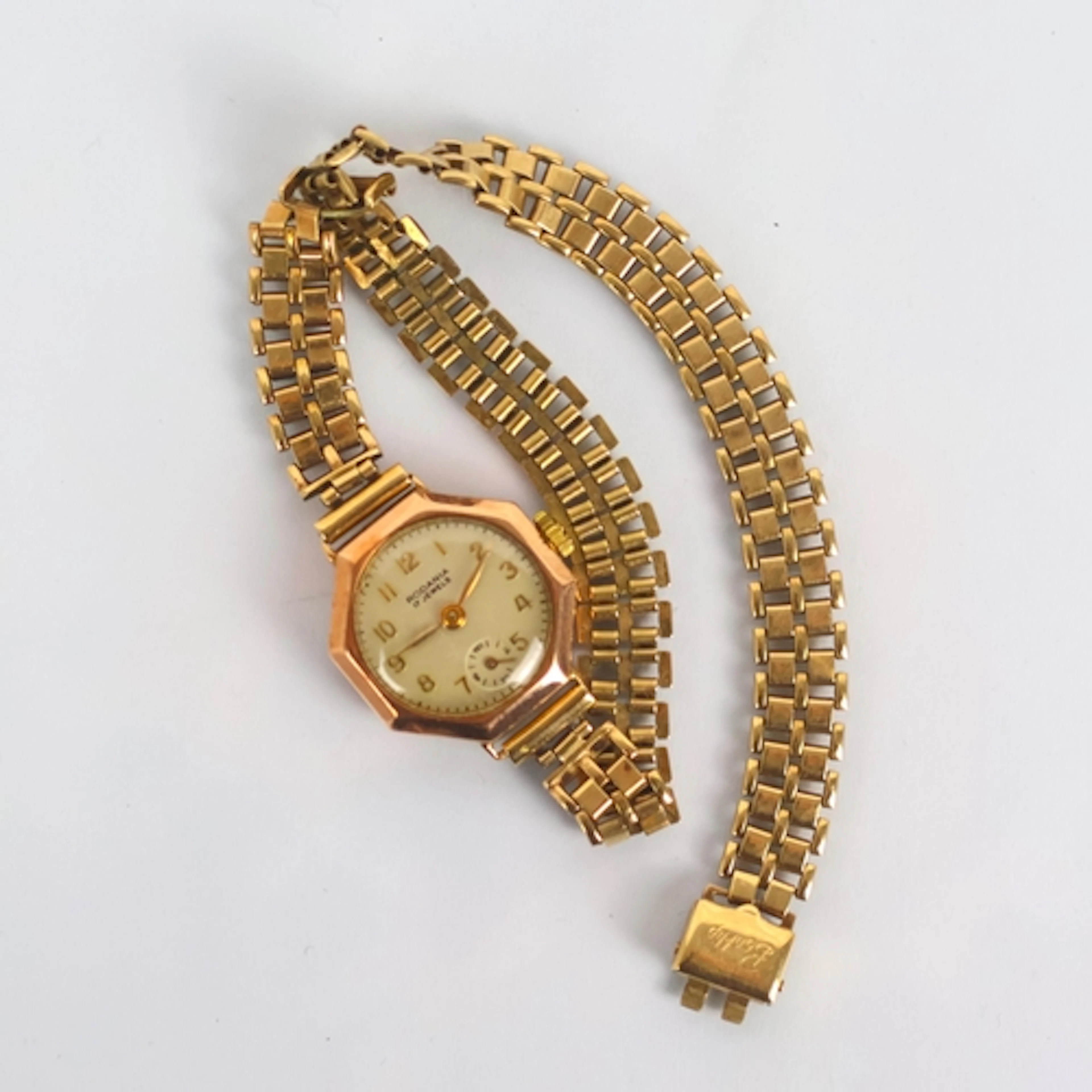 A ladies Rodania wristwatch, the circular cream coloured dia...