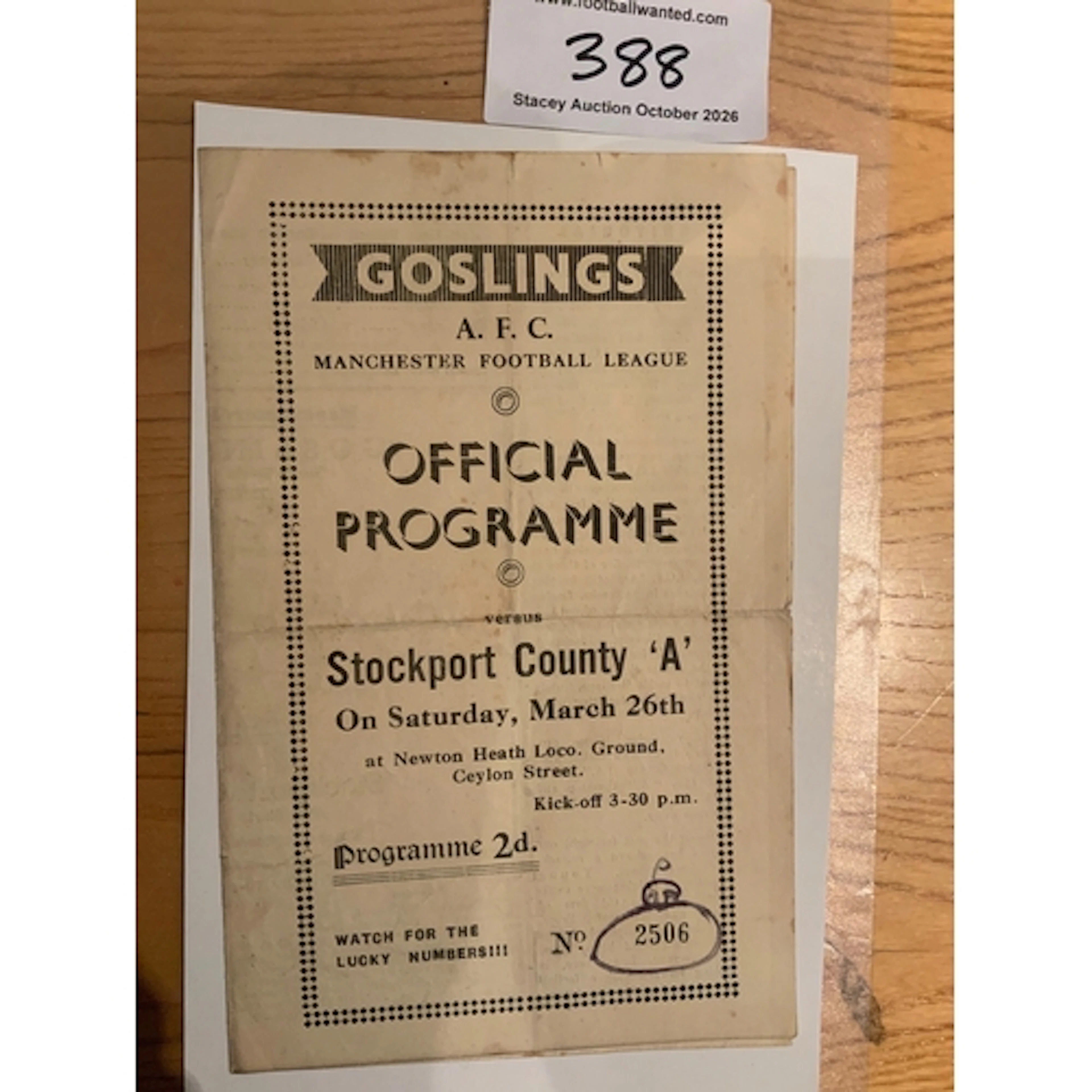 48/49 Gosling v Stockport A Football Programme: Manchester F...