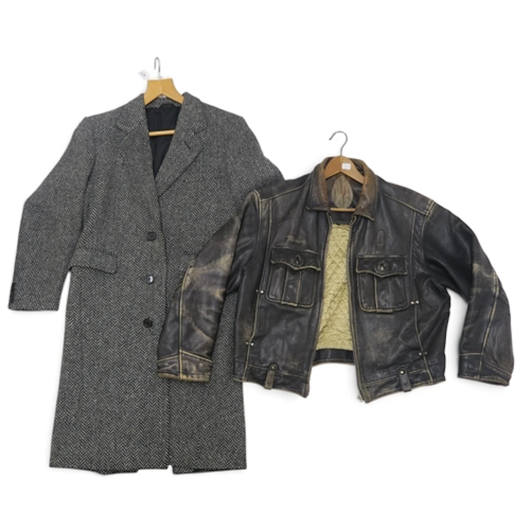 A vintage Diesel leather jacket and a Christian Dior Monsieu...