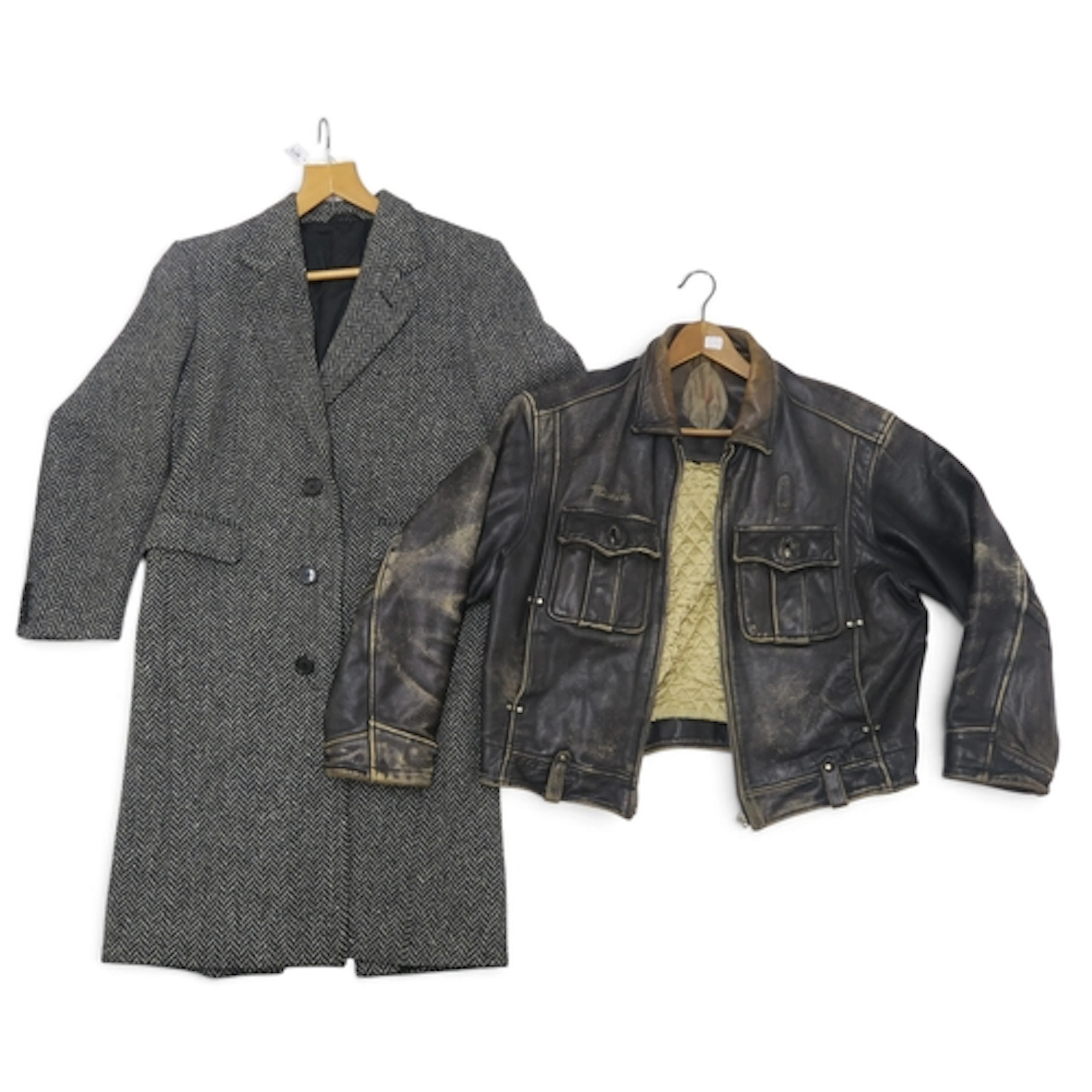A vintage Diesel leather jacket and a Christian Dior Monsieu...