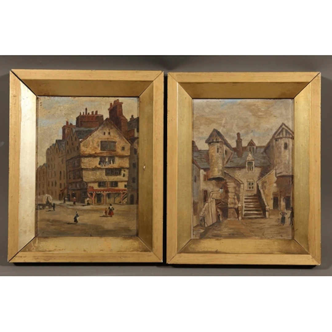 19TH CENTURY SCHOOL, White Horse Close Edinburgh, oil painti...