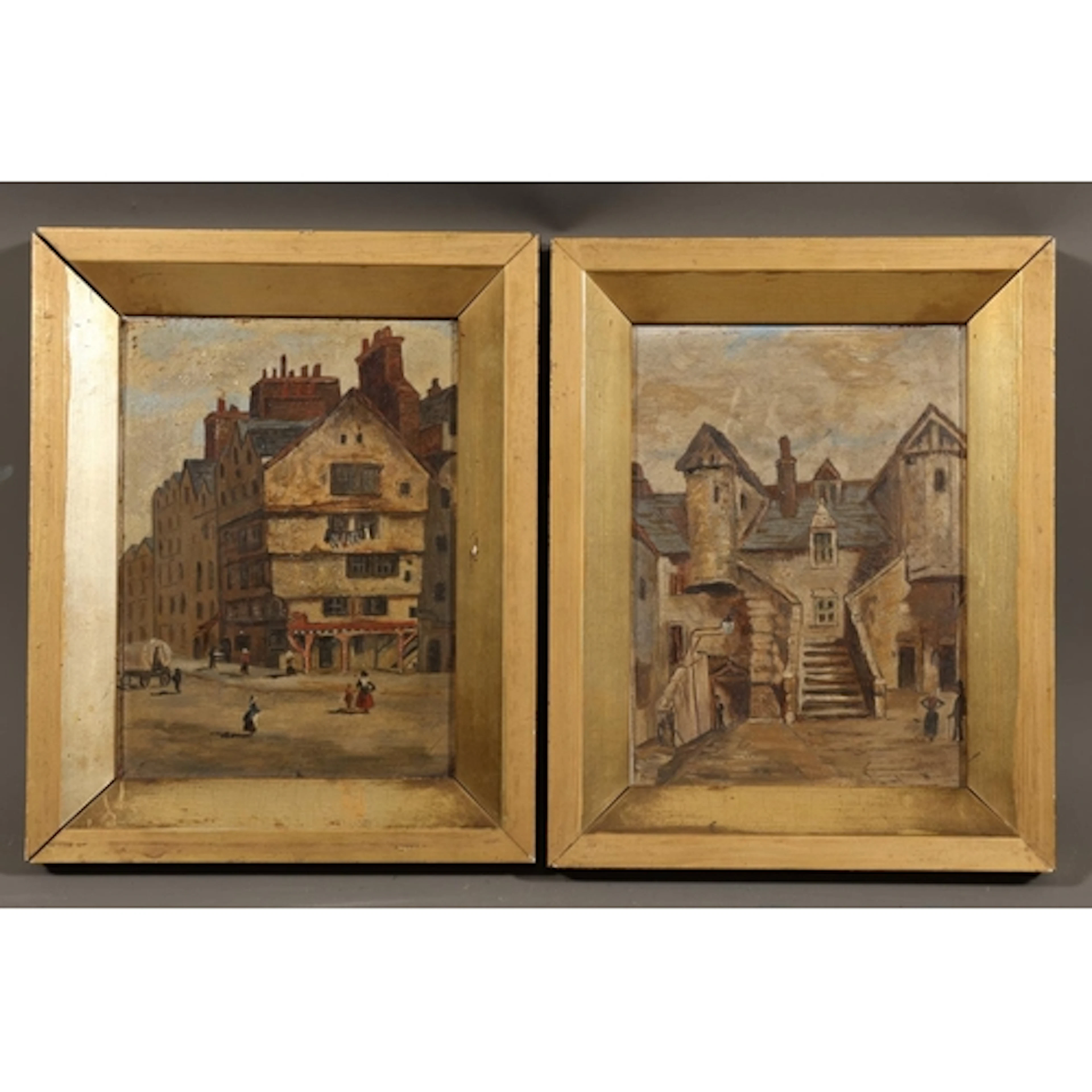19TH CENTURY SCHOOL, White Horse Close Edinburgh, oil painti...