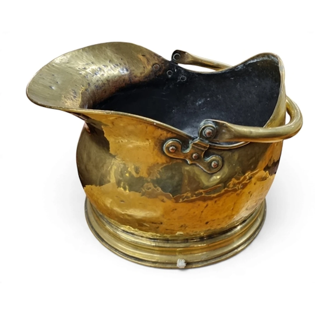 A good 19th Century Copper Coal Helmet along with an early 2...