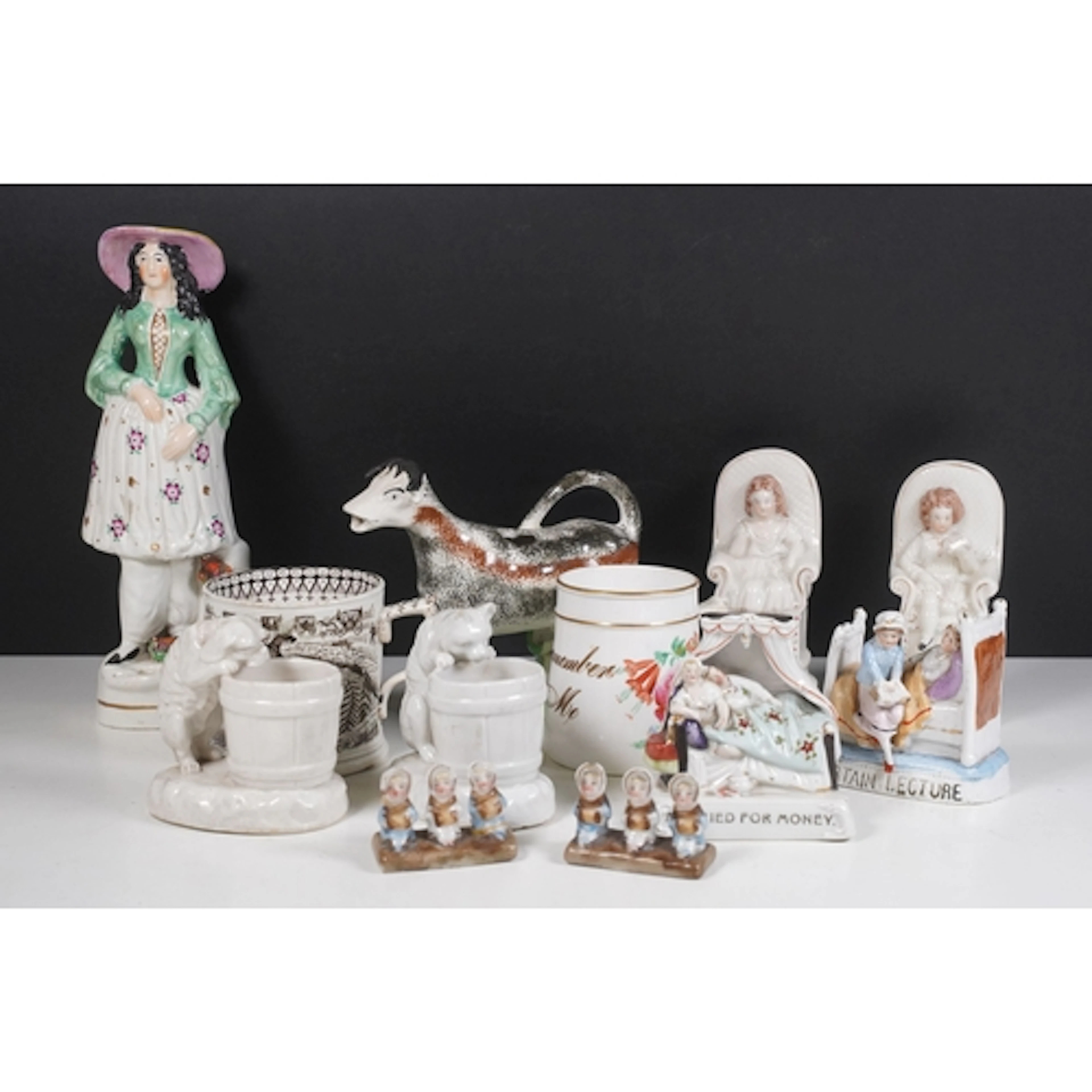 Collection of 19th century and later Staffordshire pottery, ...