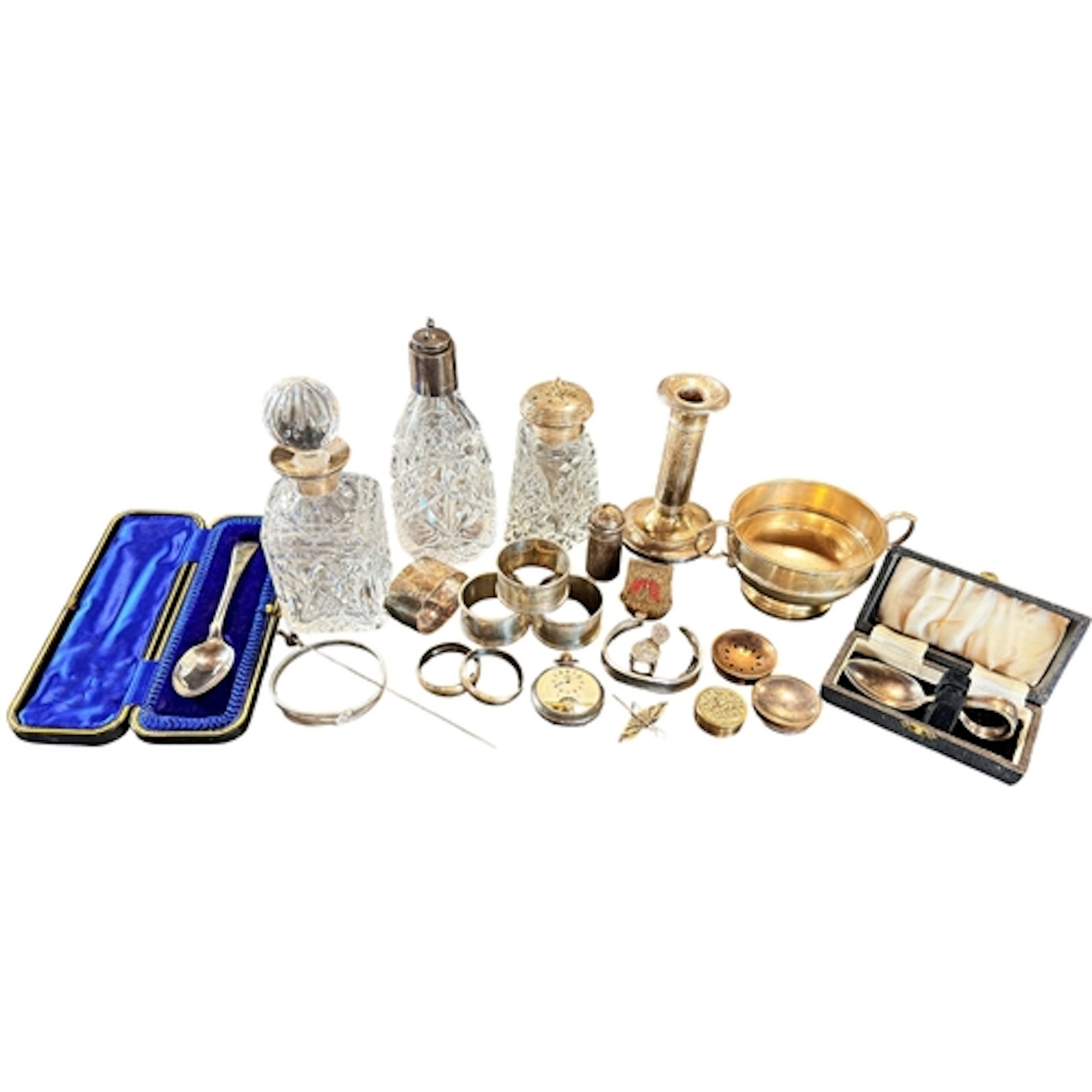 A mixed collection of 20th century silver and metal, to incl...