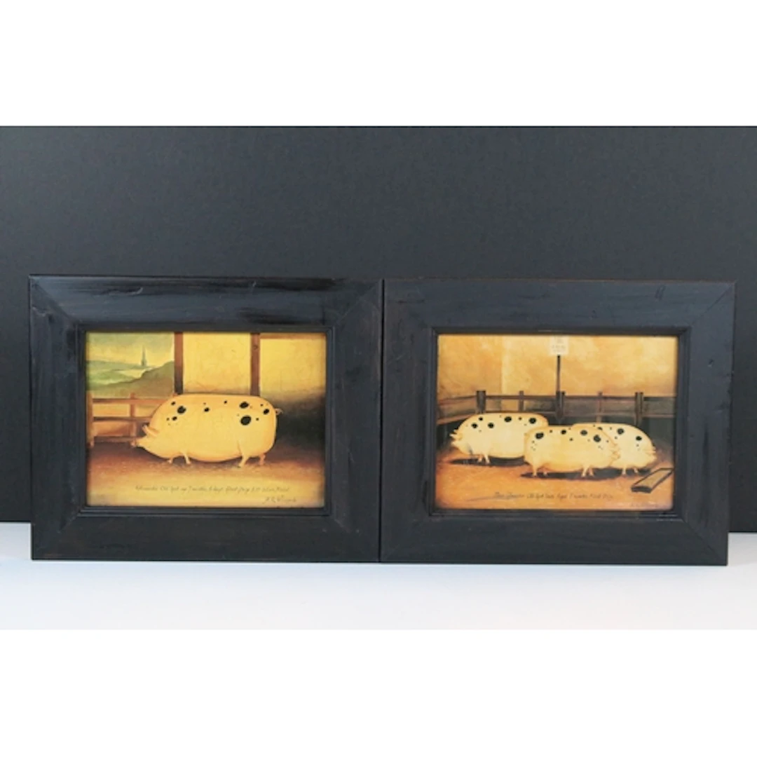 After Martin Wiscombe (British, 20th century), pair of pig s...