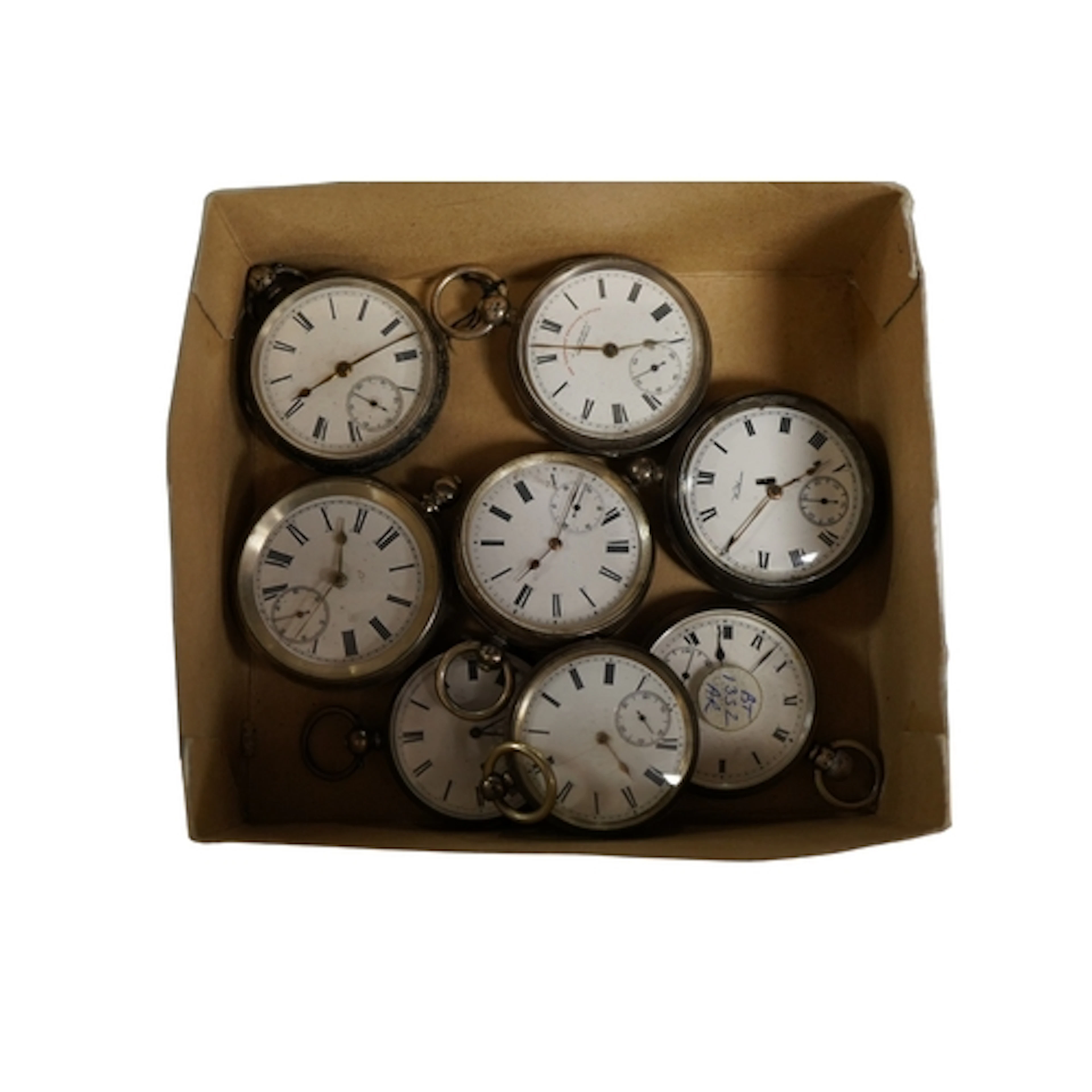 A collection of eight assorted mainly 19th century silver or...