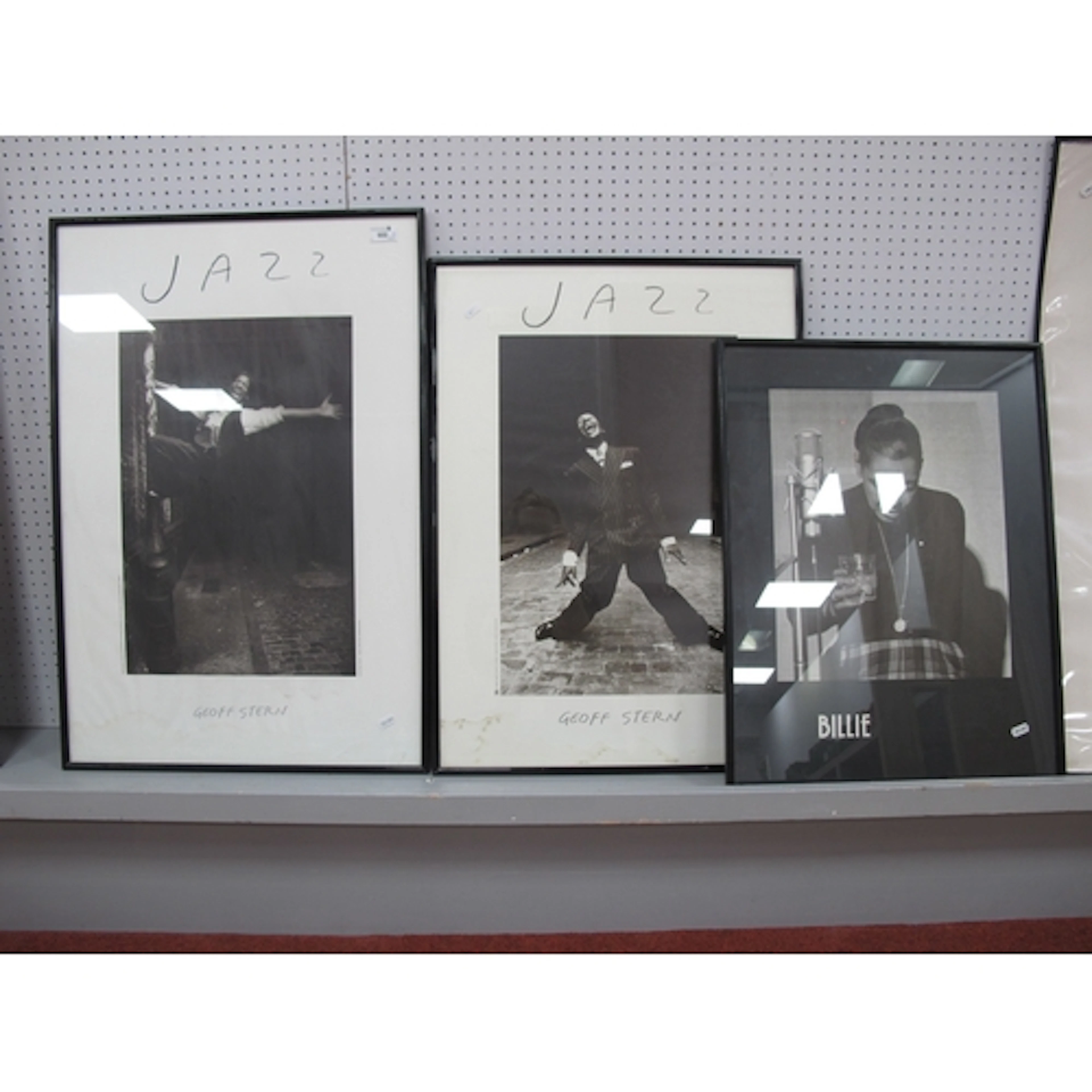 Three Framed Posters, Billie Holiday, two Geoff Stern photog...