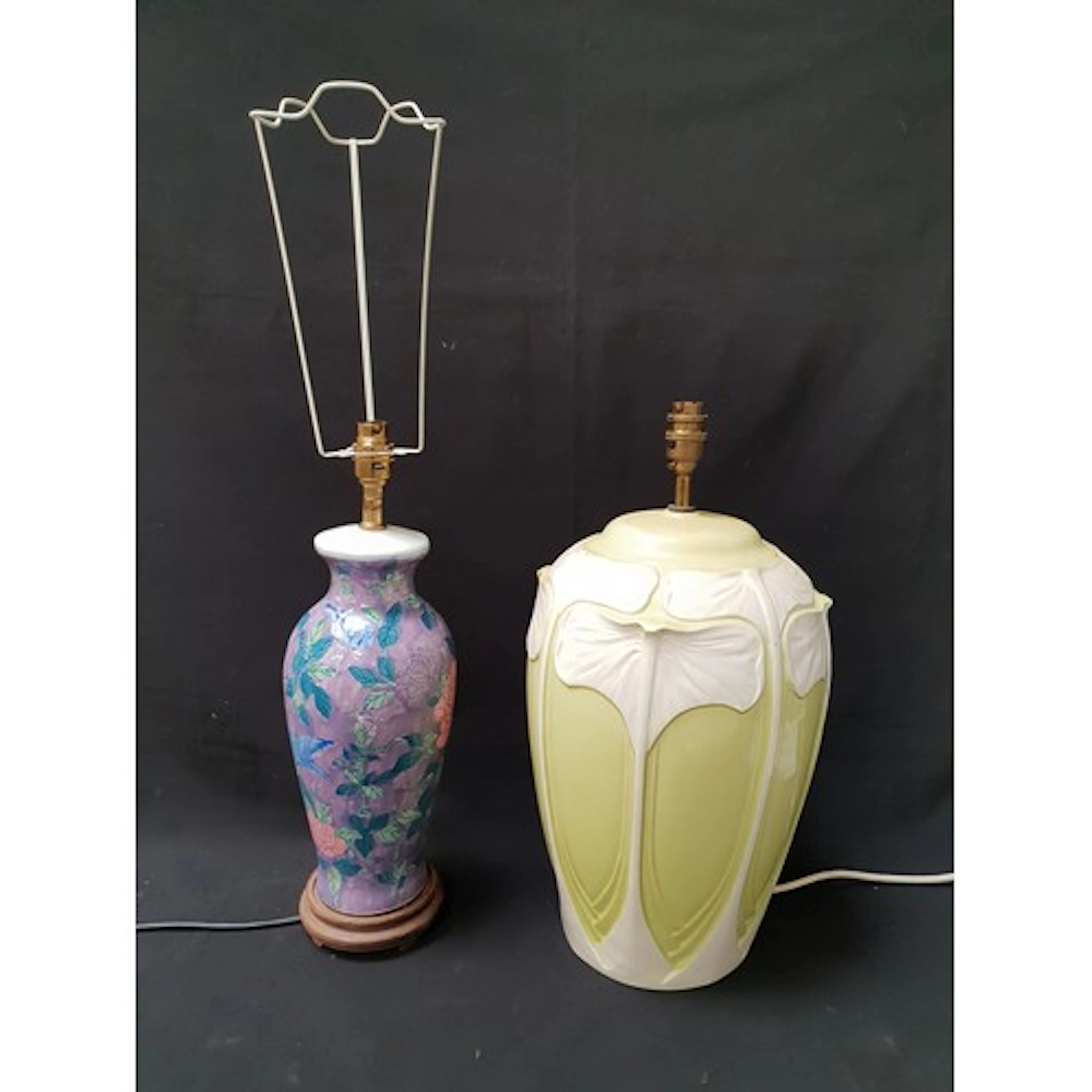 ITALIAN ART NOVEAU STYLE CERAMIC TABLE LAMP stamped Made in ...