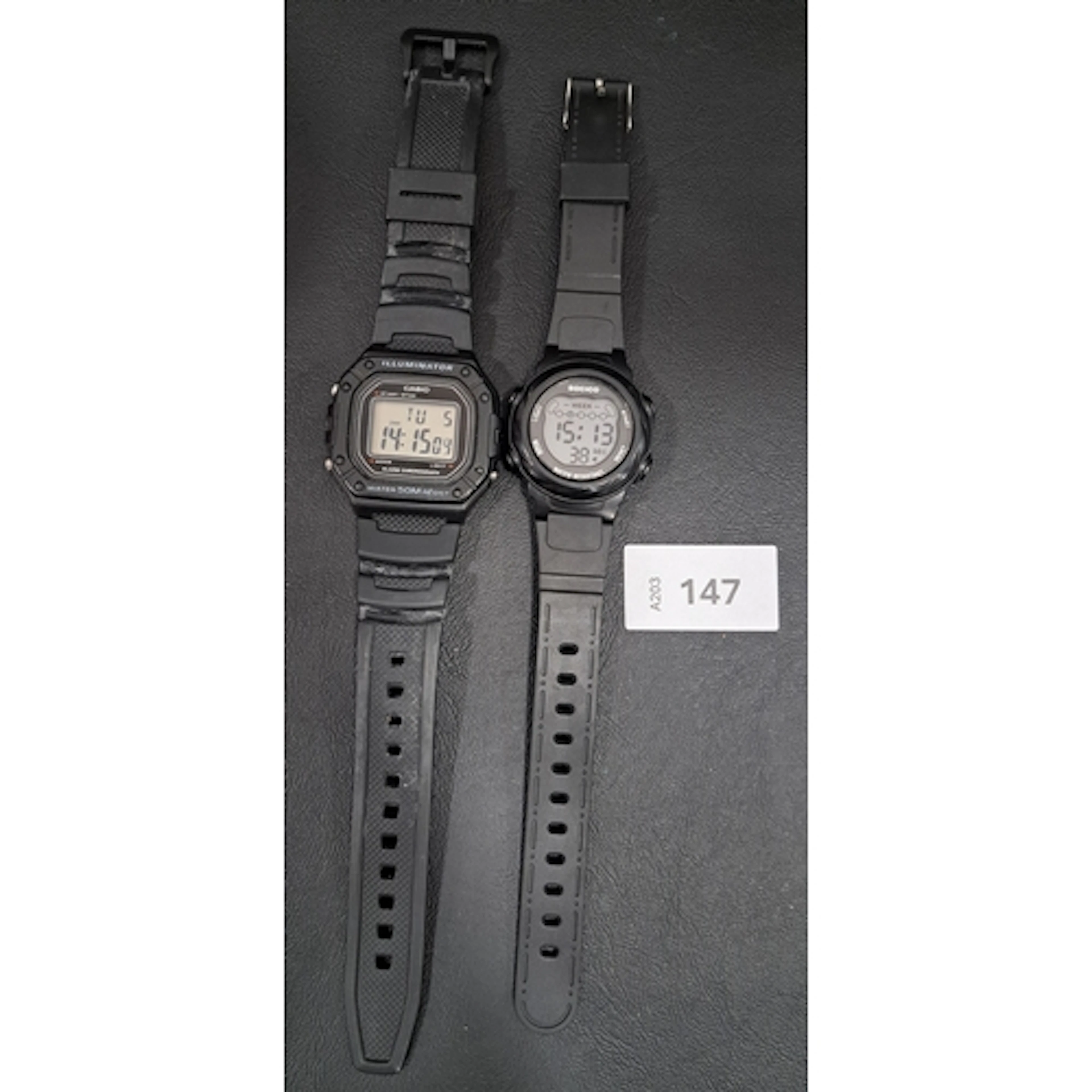 TWO WRISTWATCHES including Casio Illuminator, model W0218H; ...