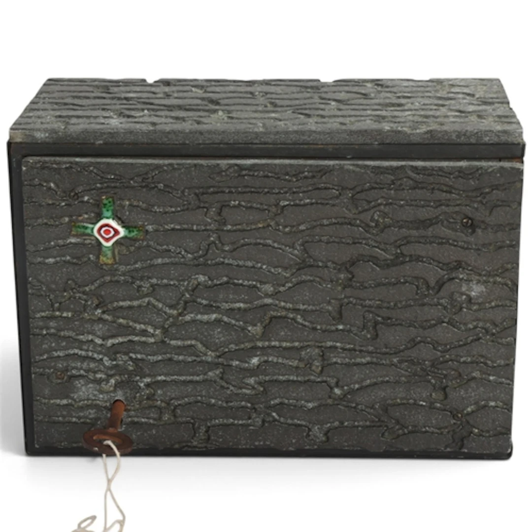A mid-century brutalist tabernacle safe for the Eurcharist, ...