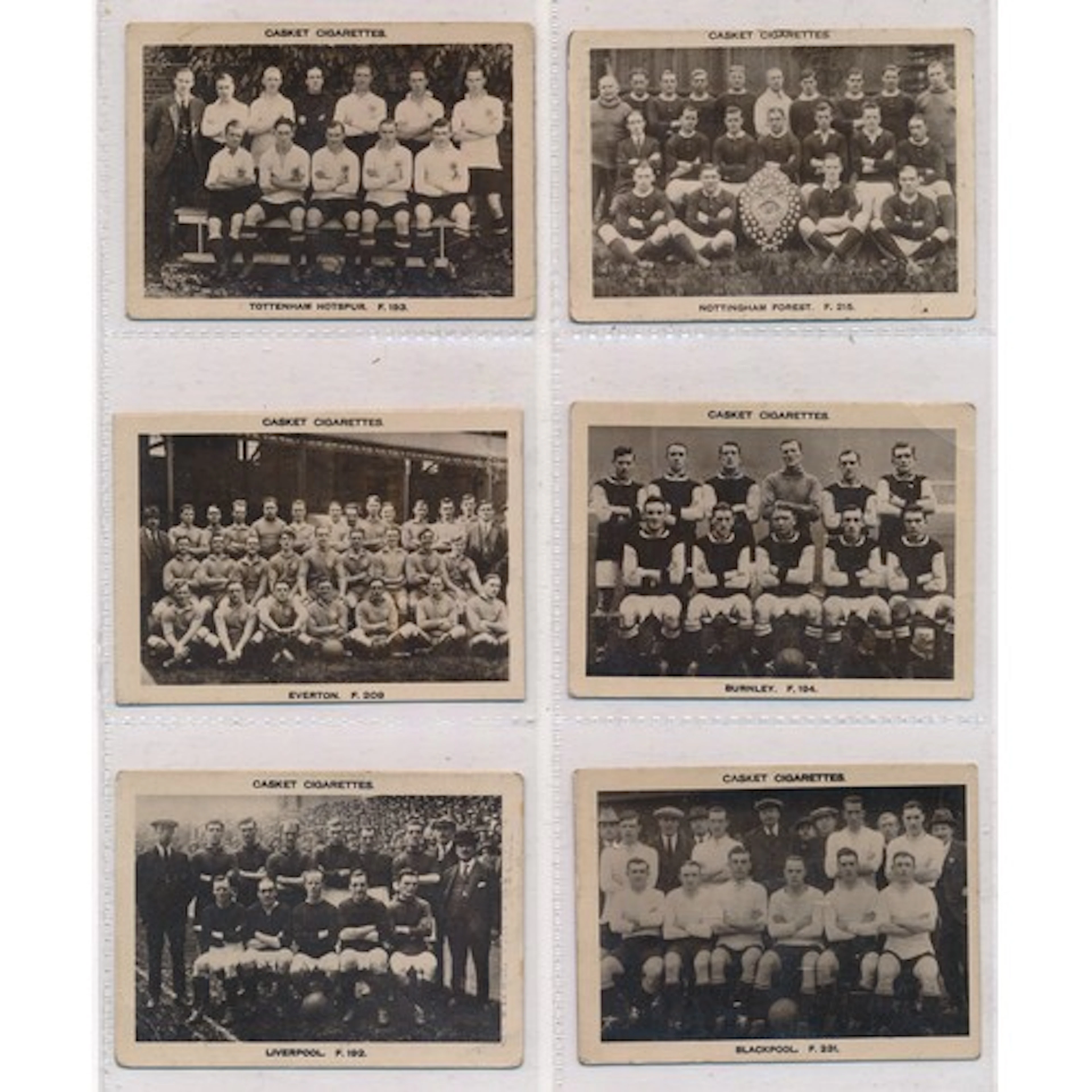 Vintage soccer cards, 1922 Casket & Critic cigarette cards, ...