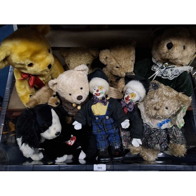 ONE BOX OF PLUSH CUDDLY TOYS to include a TY Classic 'Shadow...