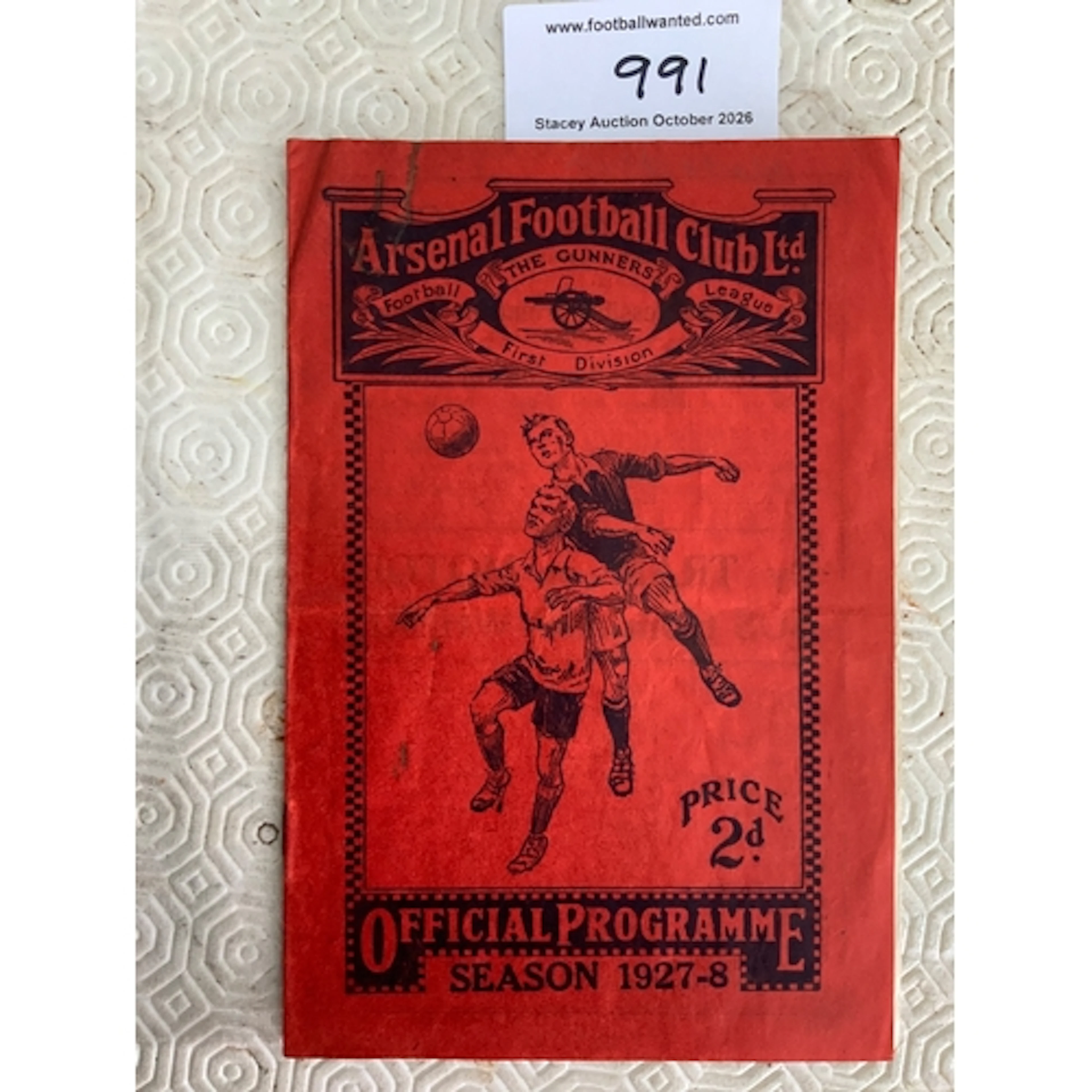 1927 - 1928 Arsenal v Huddersfield Town Football Programme: ...