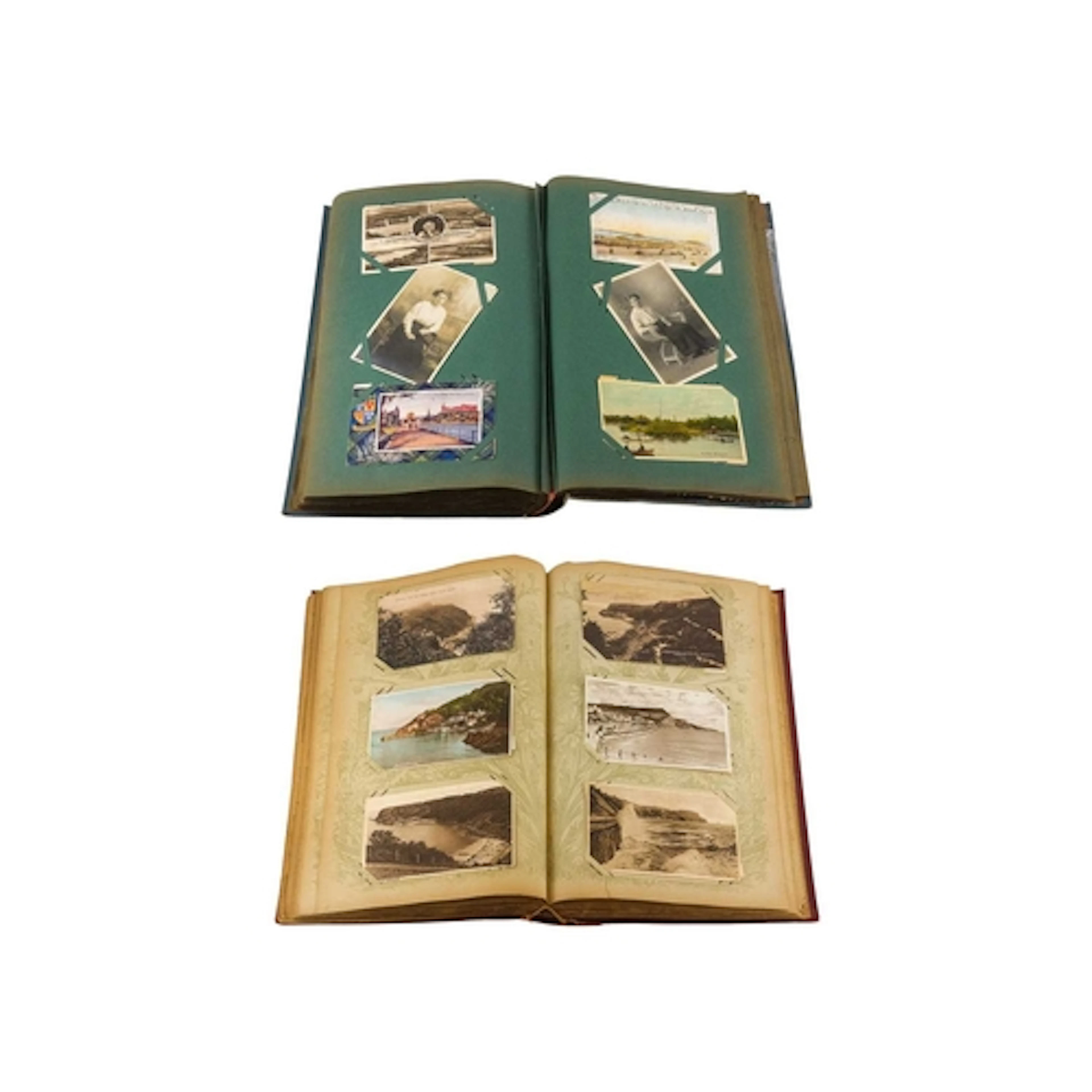 Two Large postcard albums containing 500 plus misc. postcard...