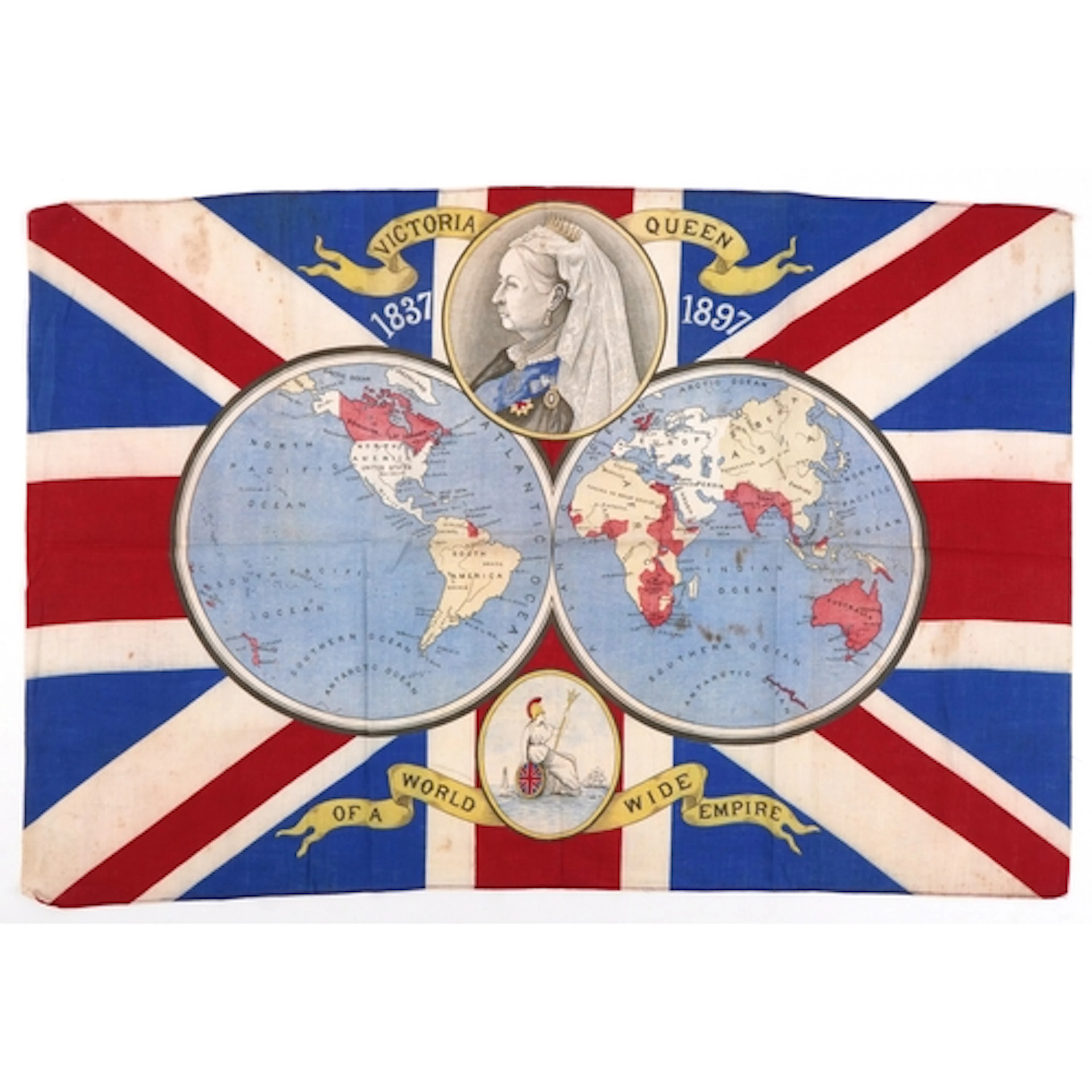 Queen Victoria Diamond Jubilee flag, 57cm x 86cm.