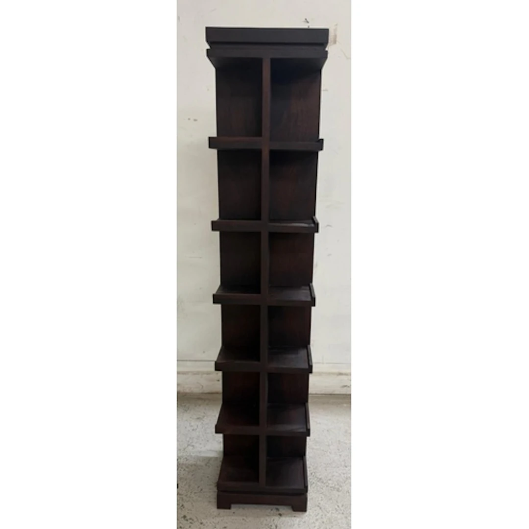 A contemporary black four tier storage or display unit....