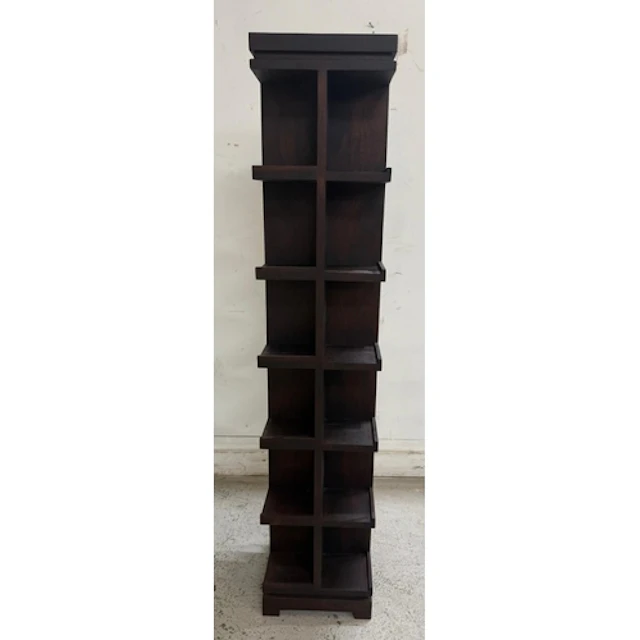 A contemporary black four tier storage or display unit....