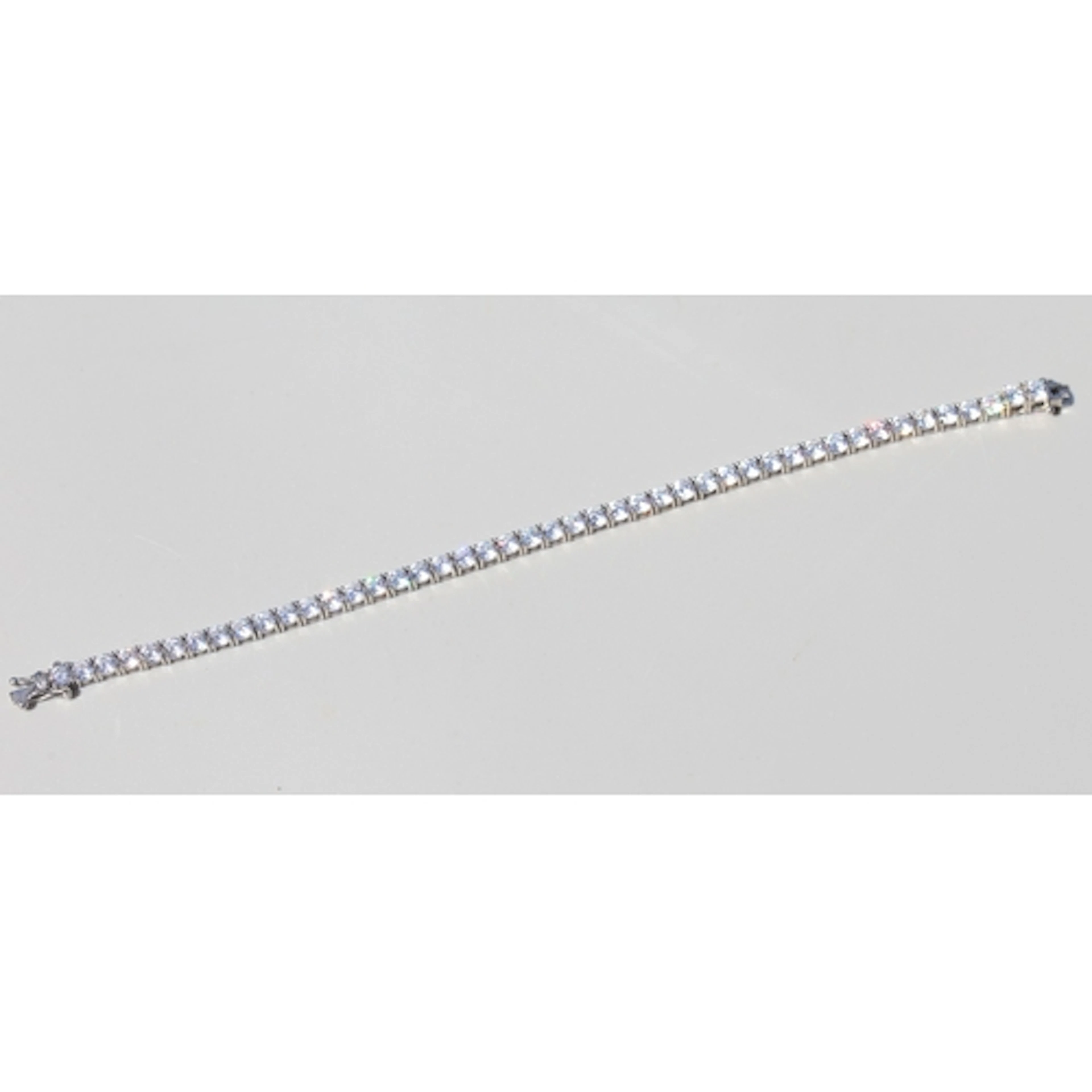 Cubic Zirconia Set Tennis Bracelet, Mounted in 9 Carat White...