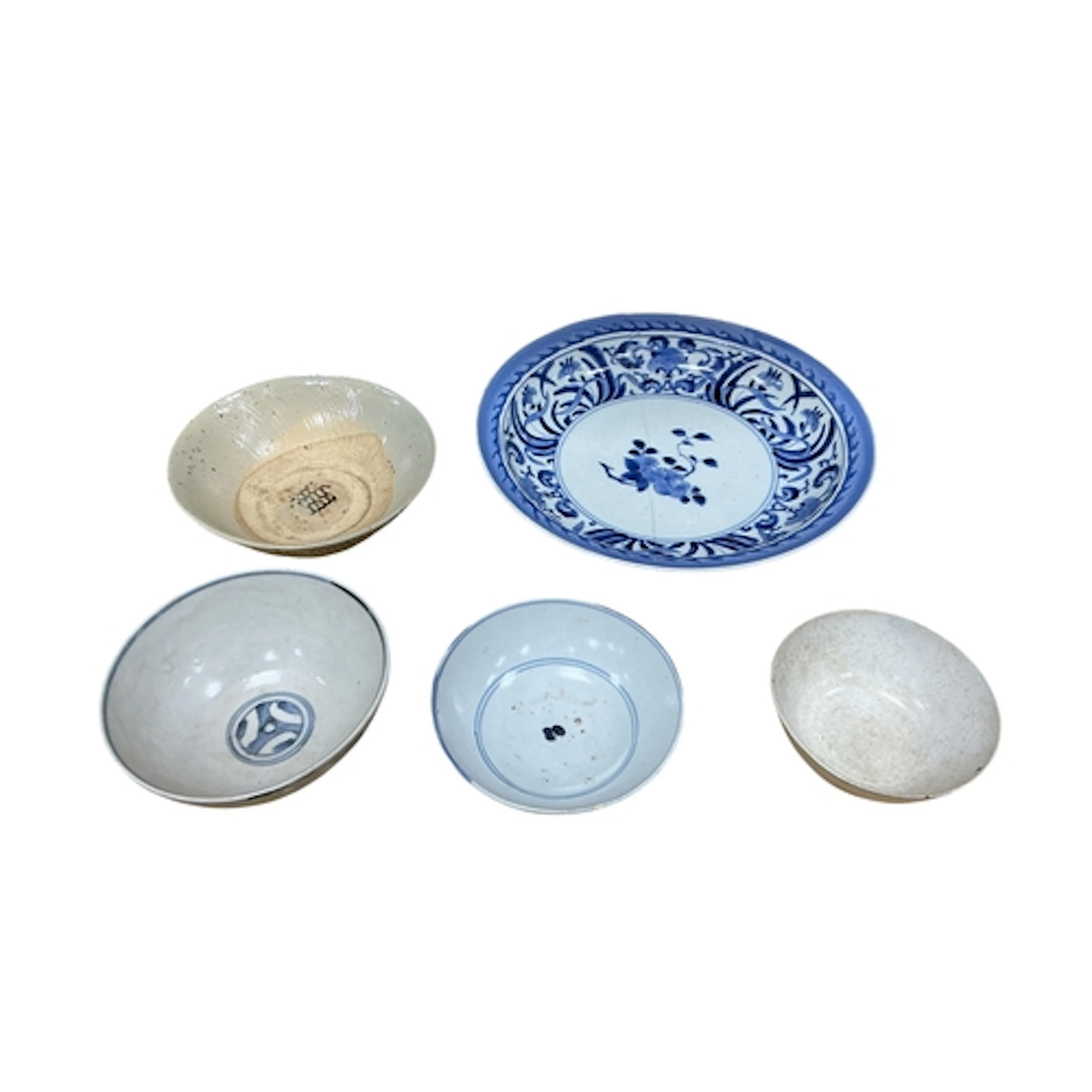 Ming Dynasty and later, four Chinese ceramic bowls, largest ...