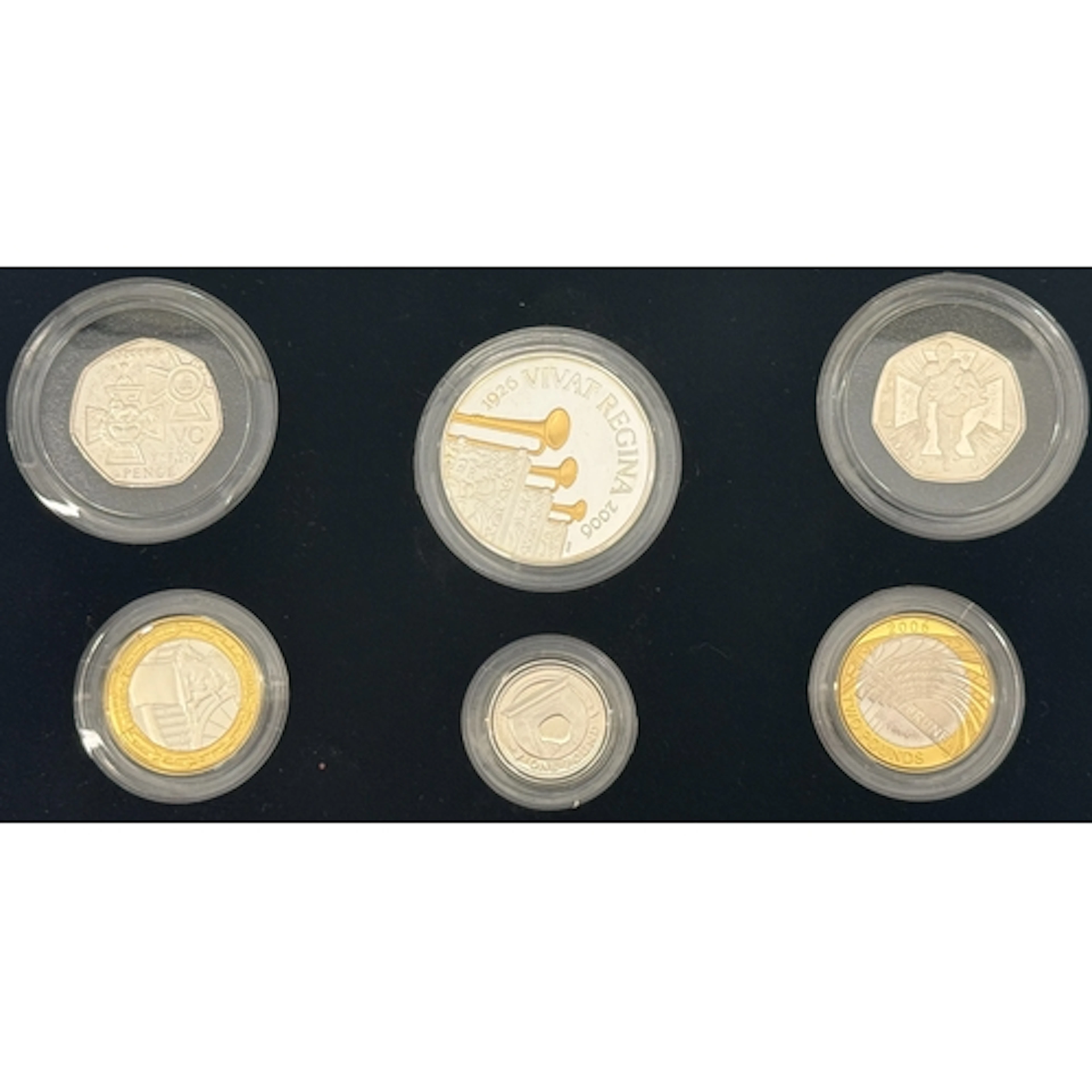 UK 2006 Silver Piedfort Collection, comprising of six coins,...