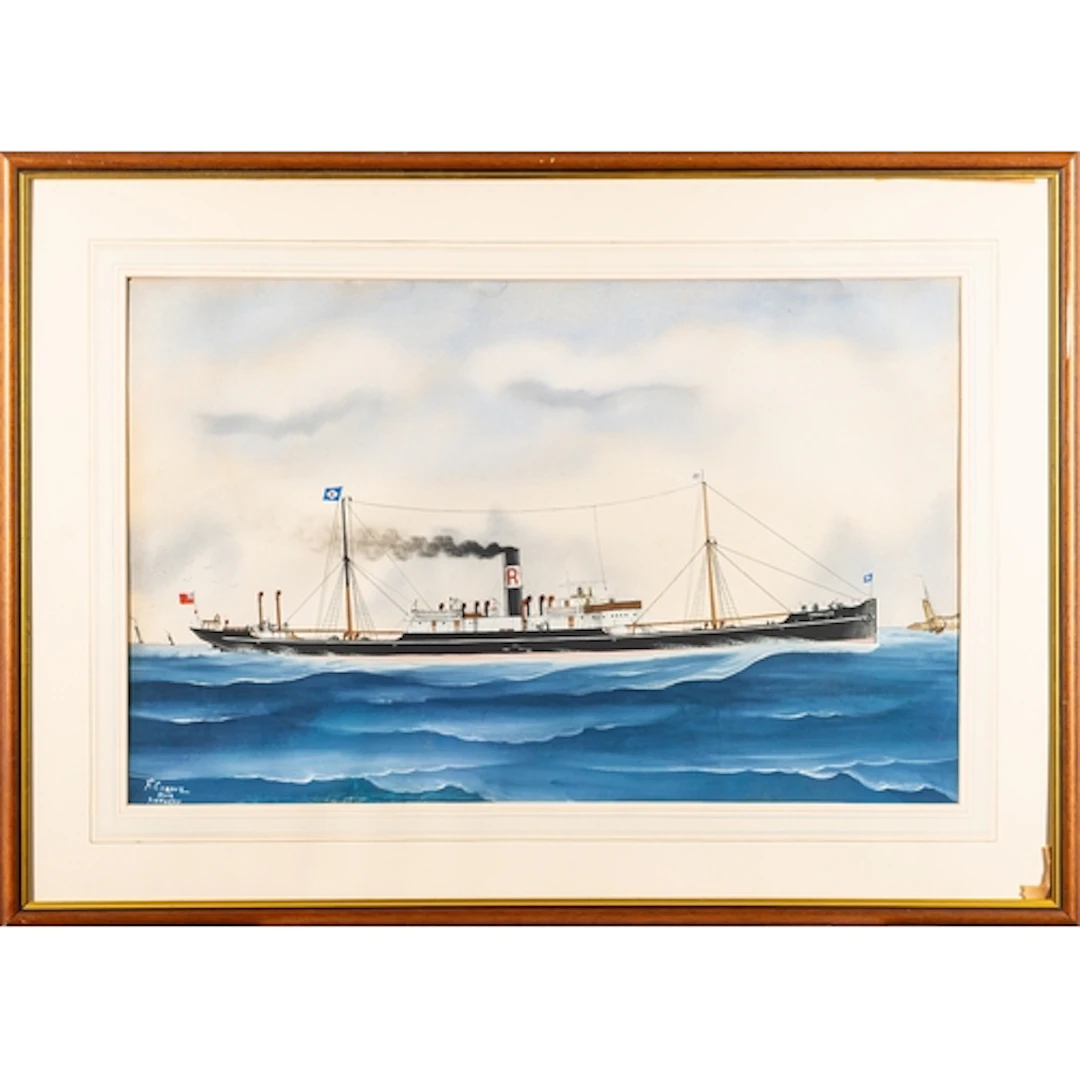 F Corpuz (20th Century) - 'S.S. Rockcliffe' outside Antwerp...
