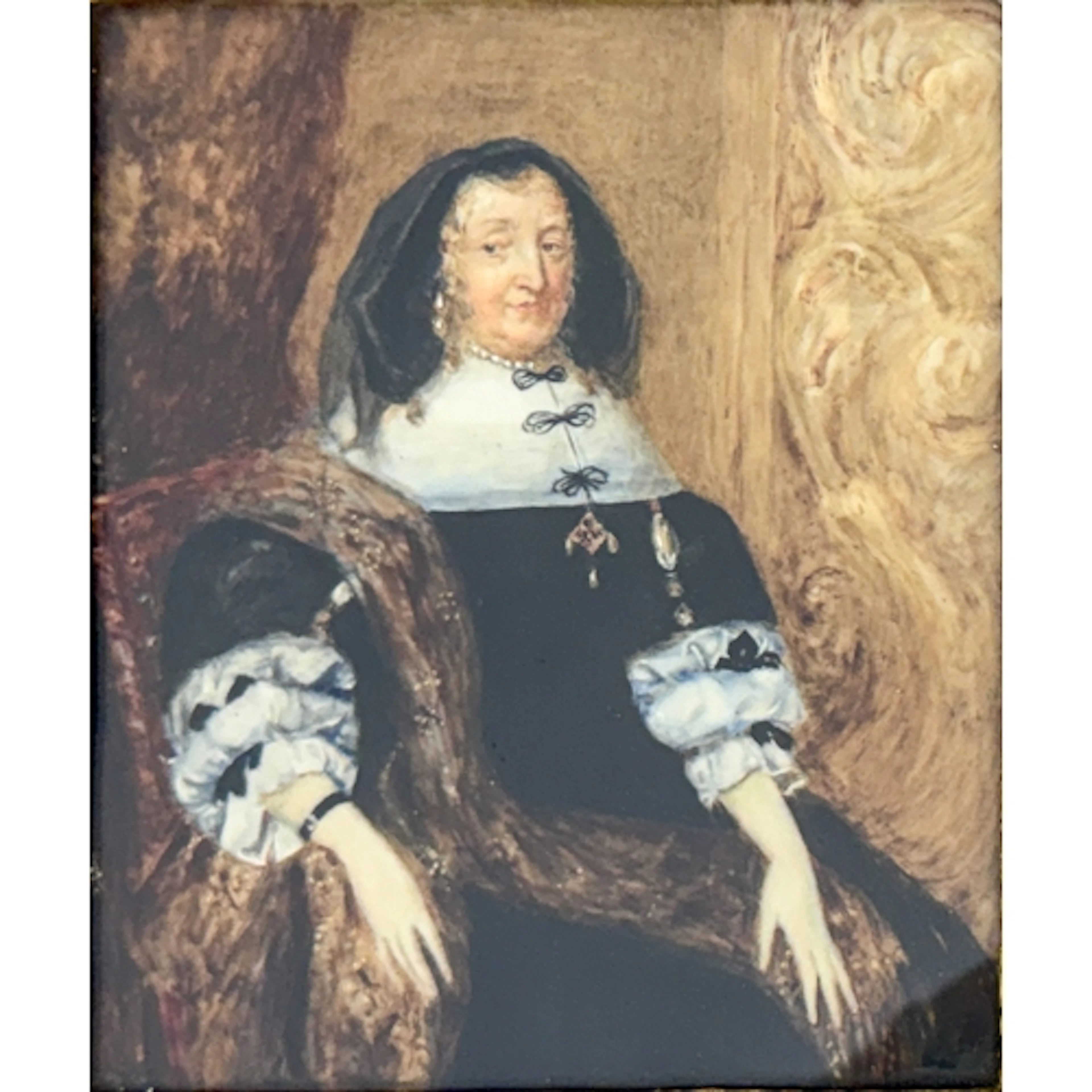 A 19th century miniature portrait of a lady on ivory - by a ...