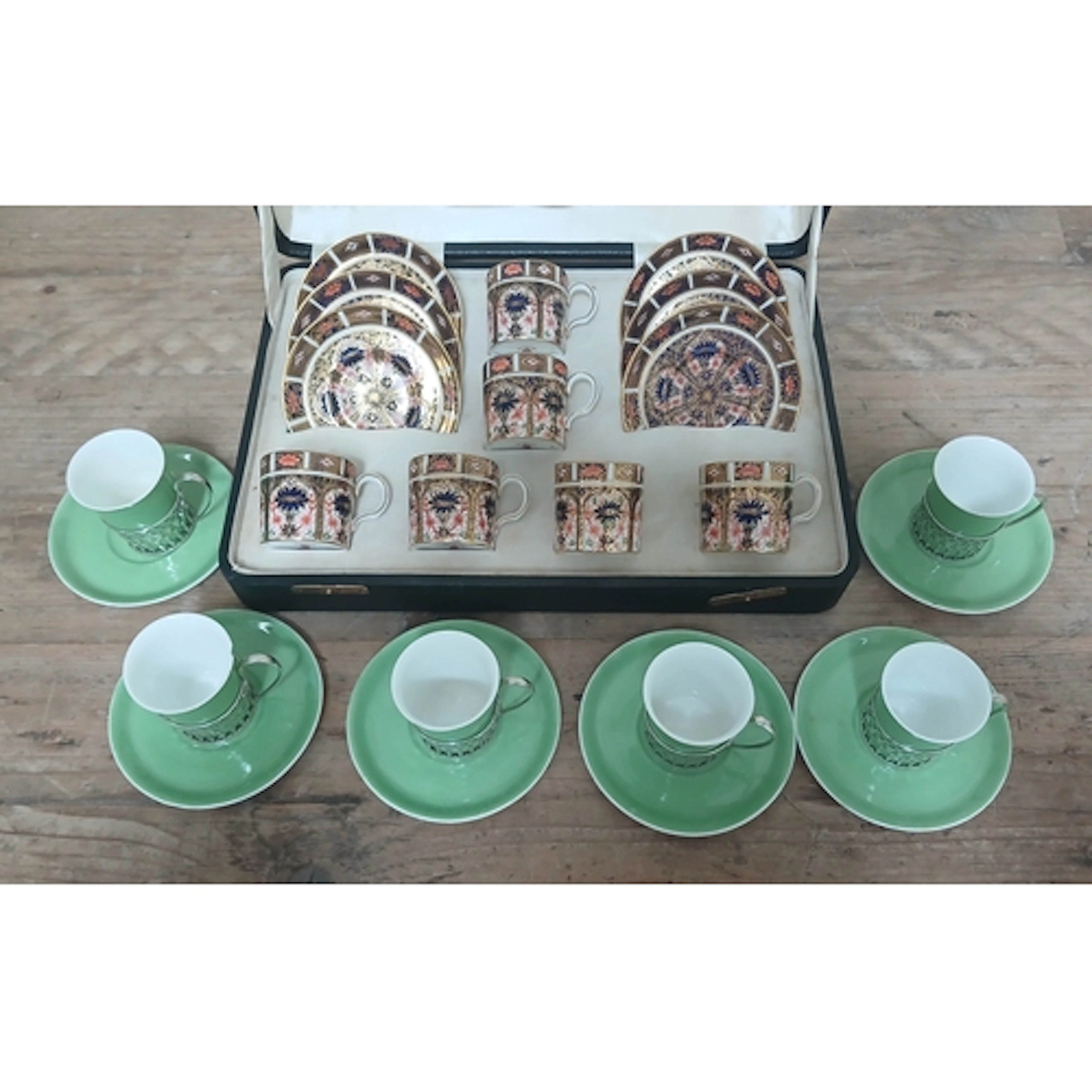 A set of of six hallmarked silver coffee can holders with Sh...