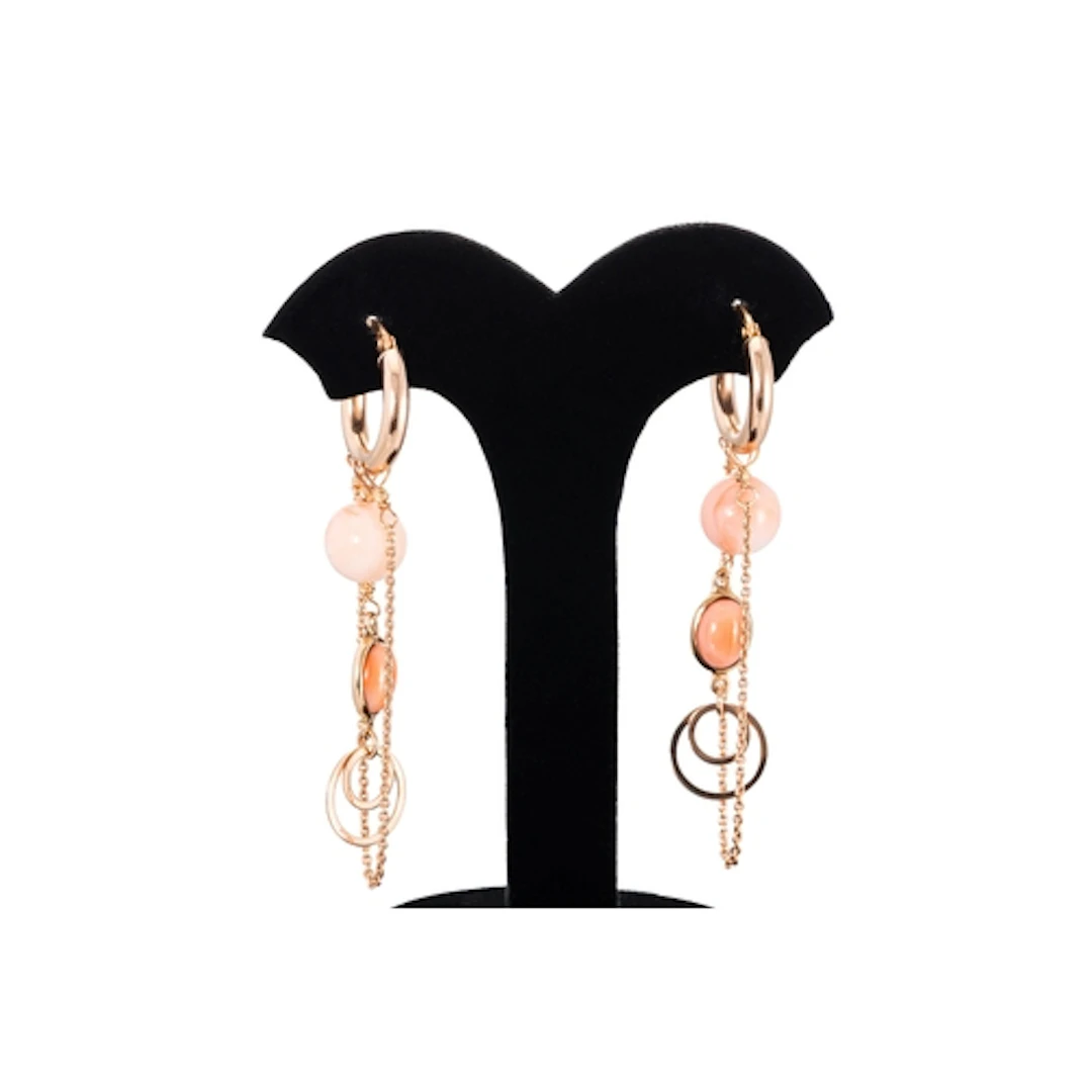 A PAIR OF CORAL DROP EARRINGS, in 18ct gold