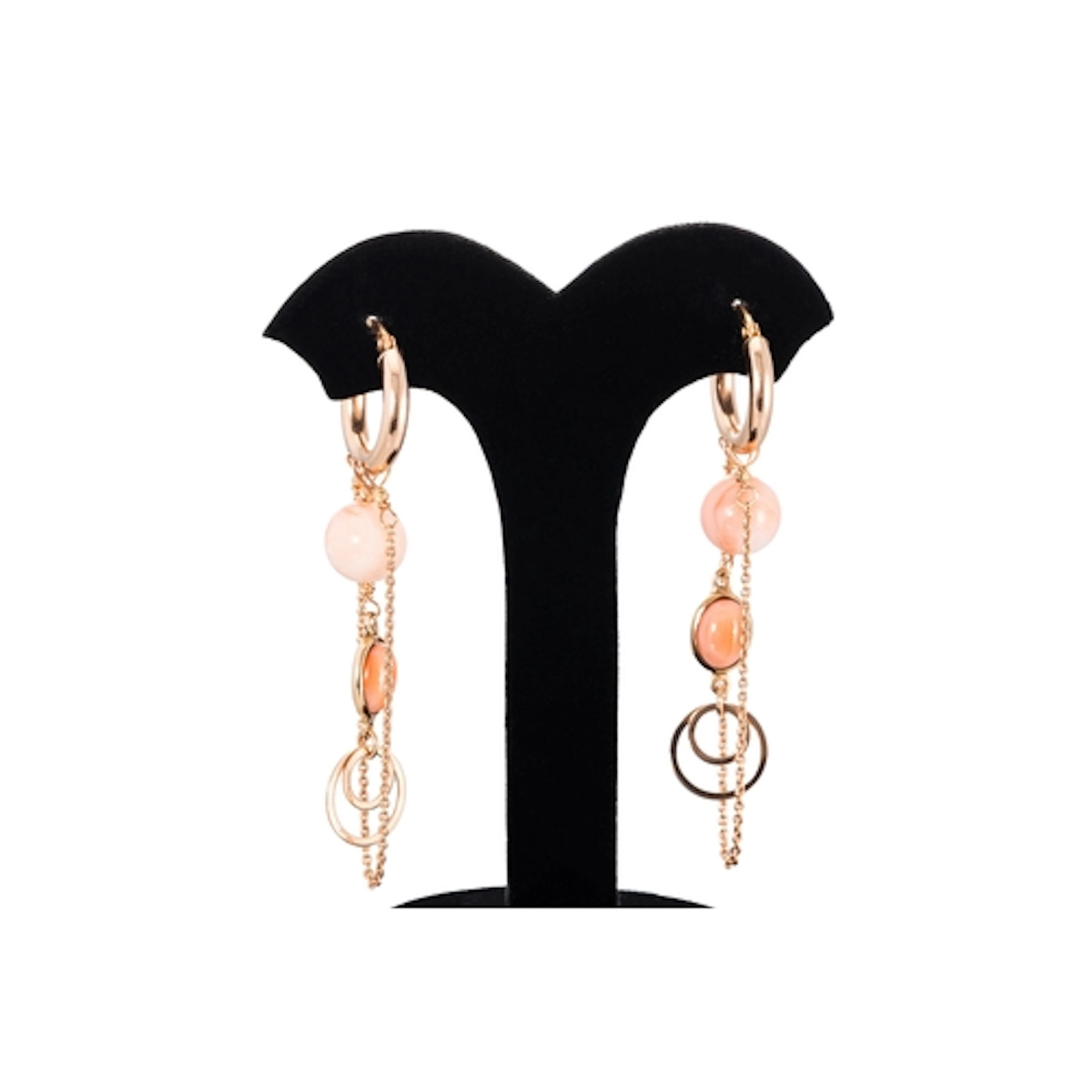 A PAIR OF CORAL DROP EARRINGS, in 18ct gold
