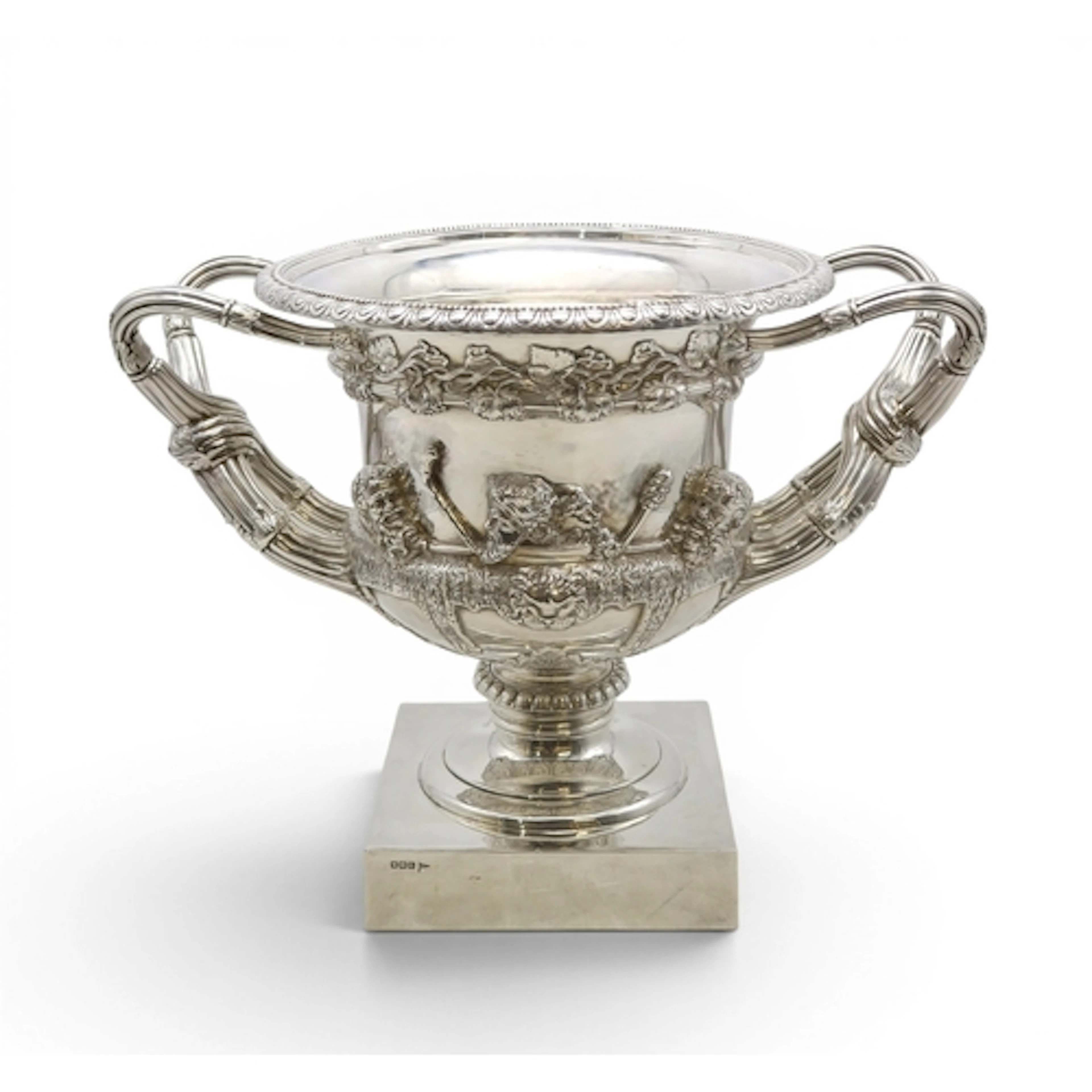 A GEORGE V SILVER MODEL OF THE WARWICK VASE by Walker & ...