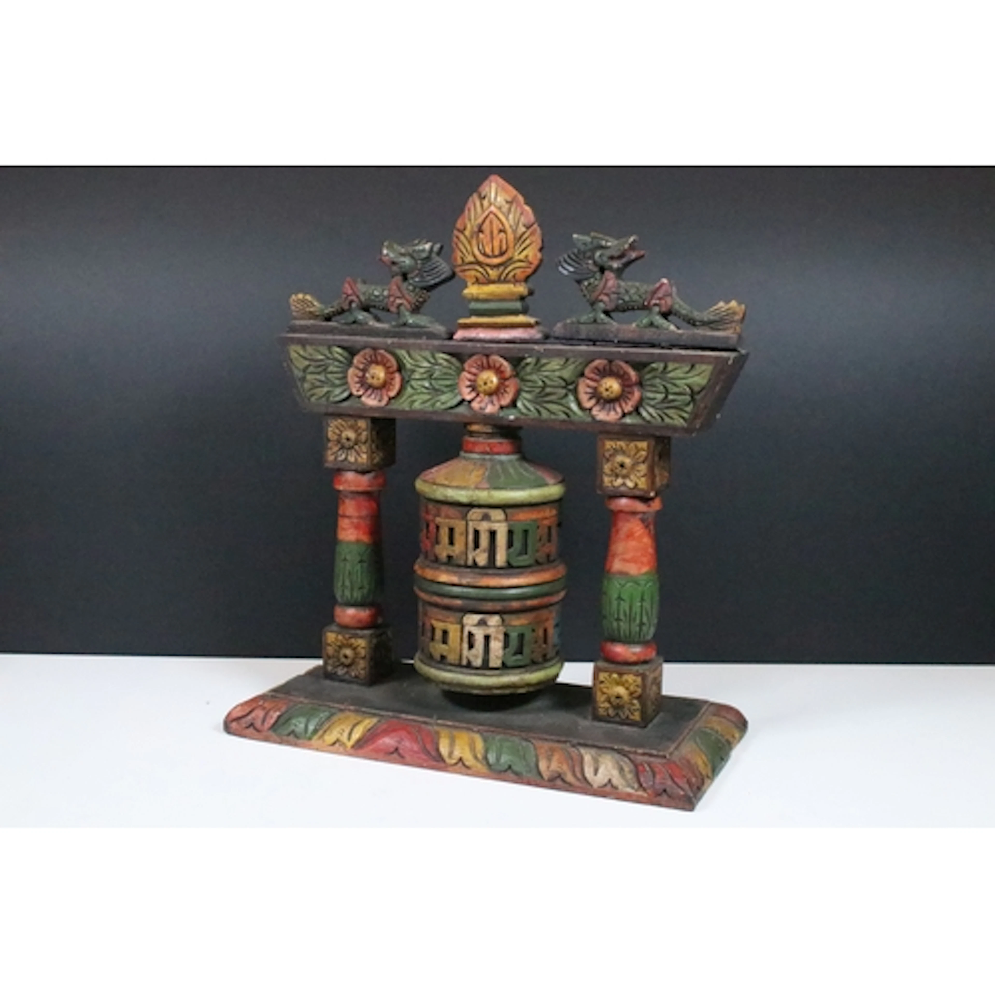 Late 19th/early 20th century possibly Tibetan wooden prayer ...