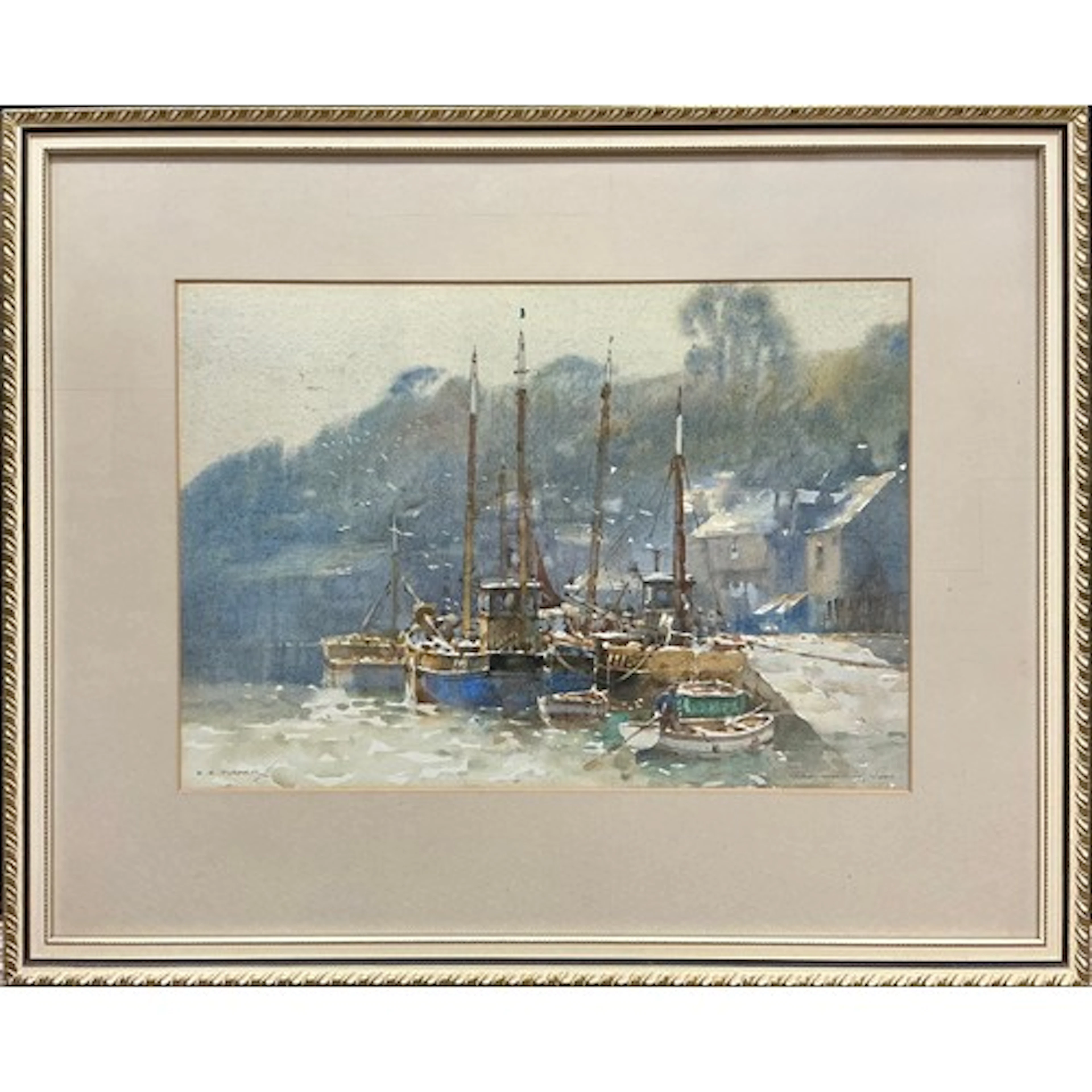C. E. Turner Silver Morning, Looe, signed, titled, waterco...
