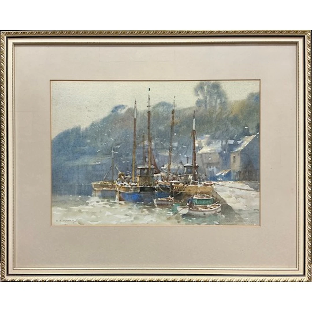 C. E. Turner Silver Morning, Looe, signed, titled, waterco...