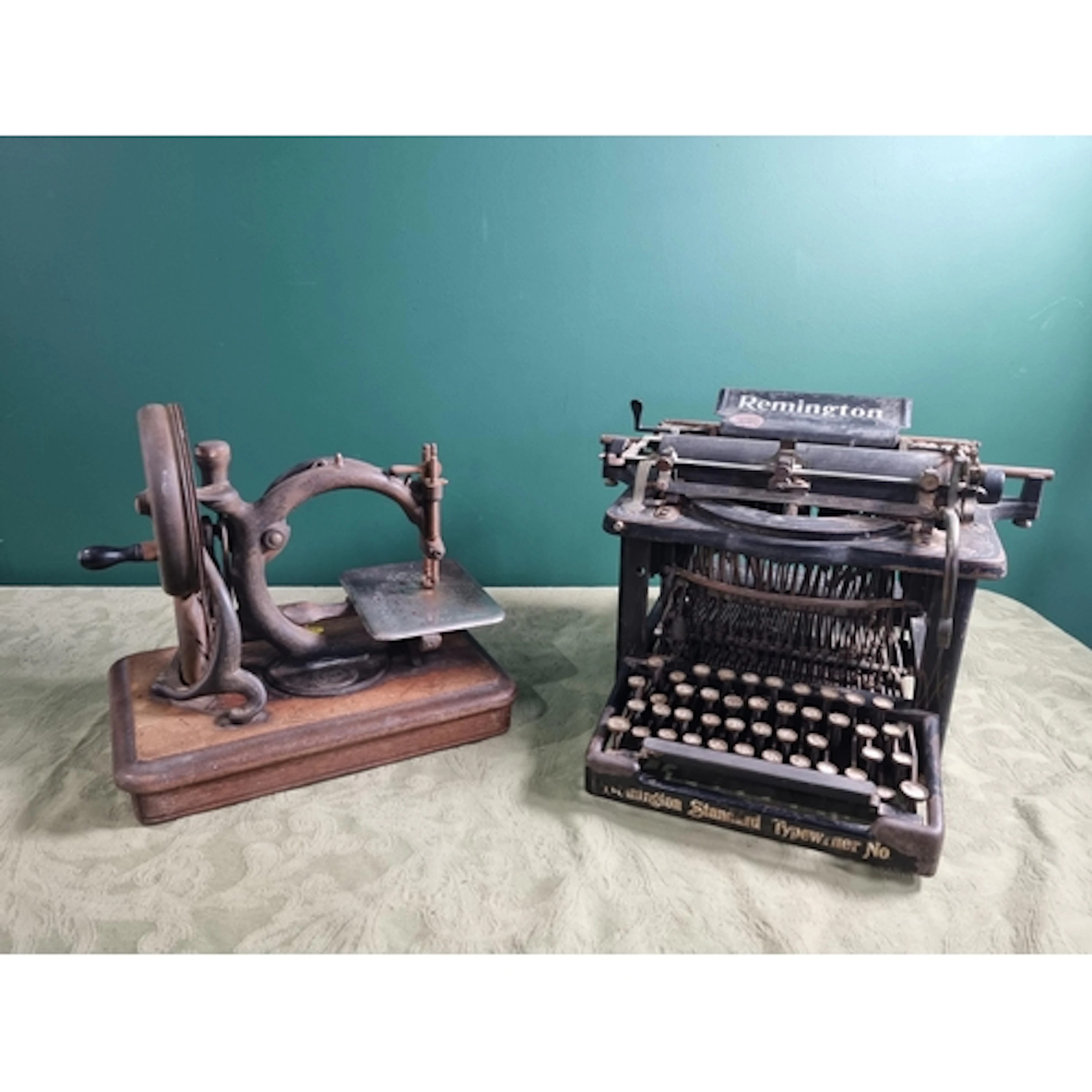 A Remington blind writer Typewriter and a Willcox and Gibbs ...