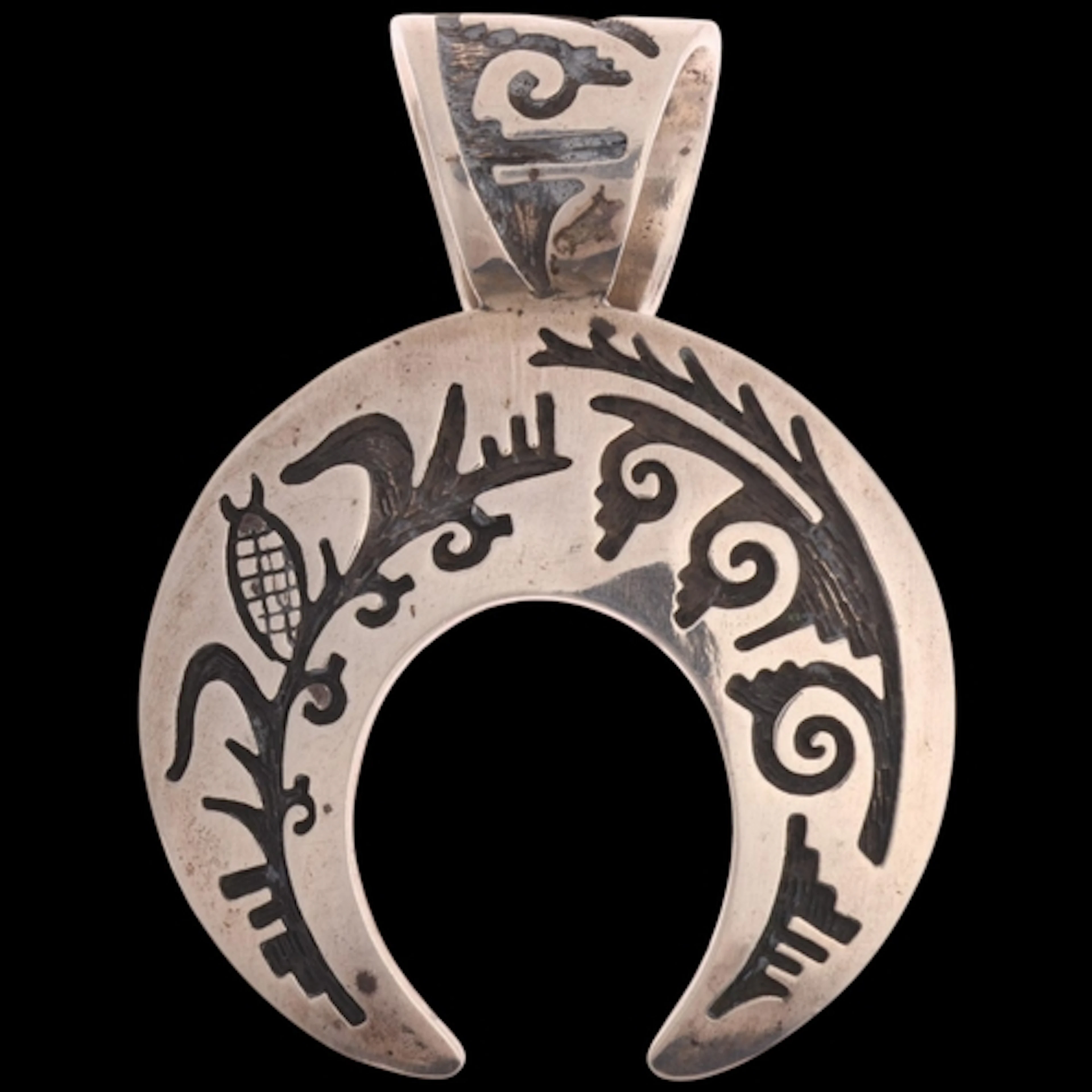 A Native American South Western sterling silver crescent moo...